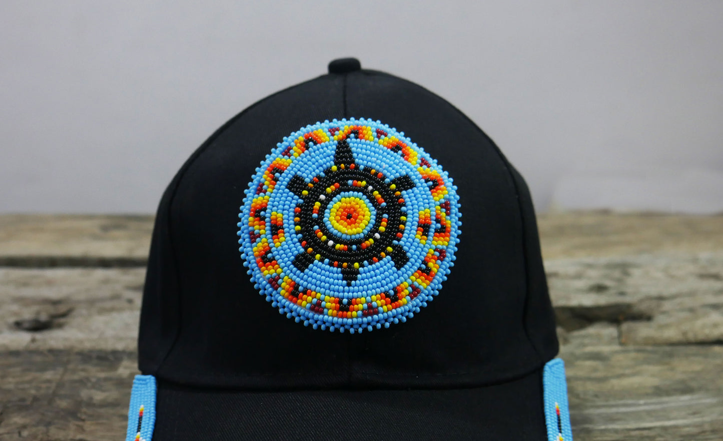 Native American Style Baseball Cap - Beaded Trucker Hat for Men