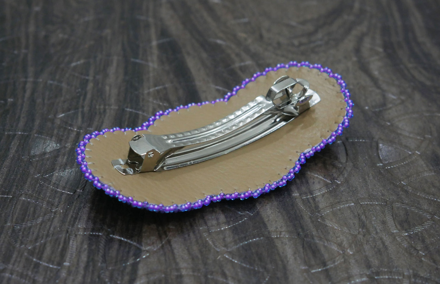 Trans Purple star Beaded Hair Clips Native American Handmade Beaded Hair Baw Beaded Barrette