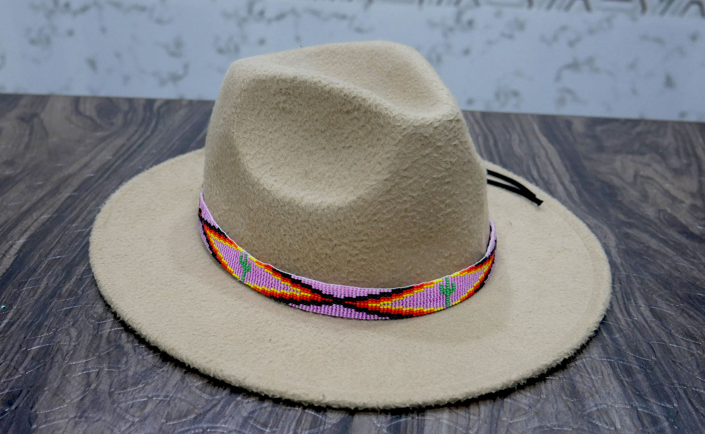 Beaded Hat Band Native American Southwestern Cowboy Rode Handmade Head/Hat Band