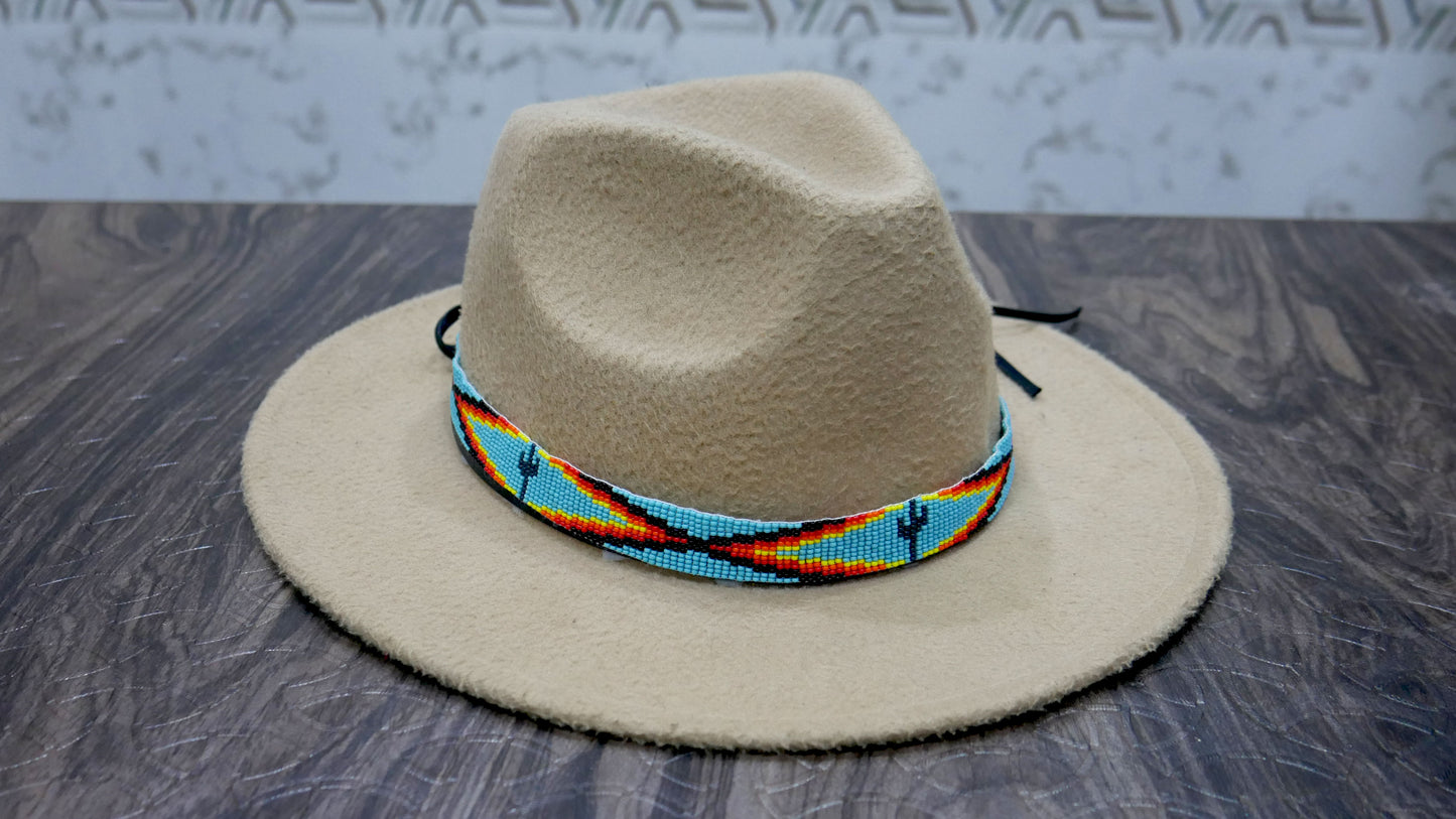 Beaded Hat Band Native American Southwestern Cowboy Rode Handmade Head/Hat Band