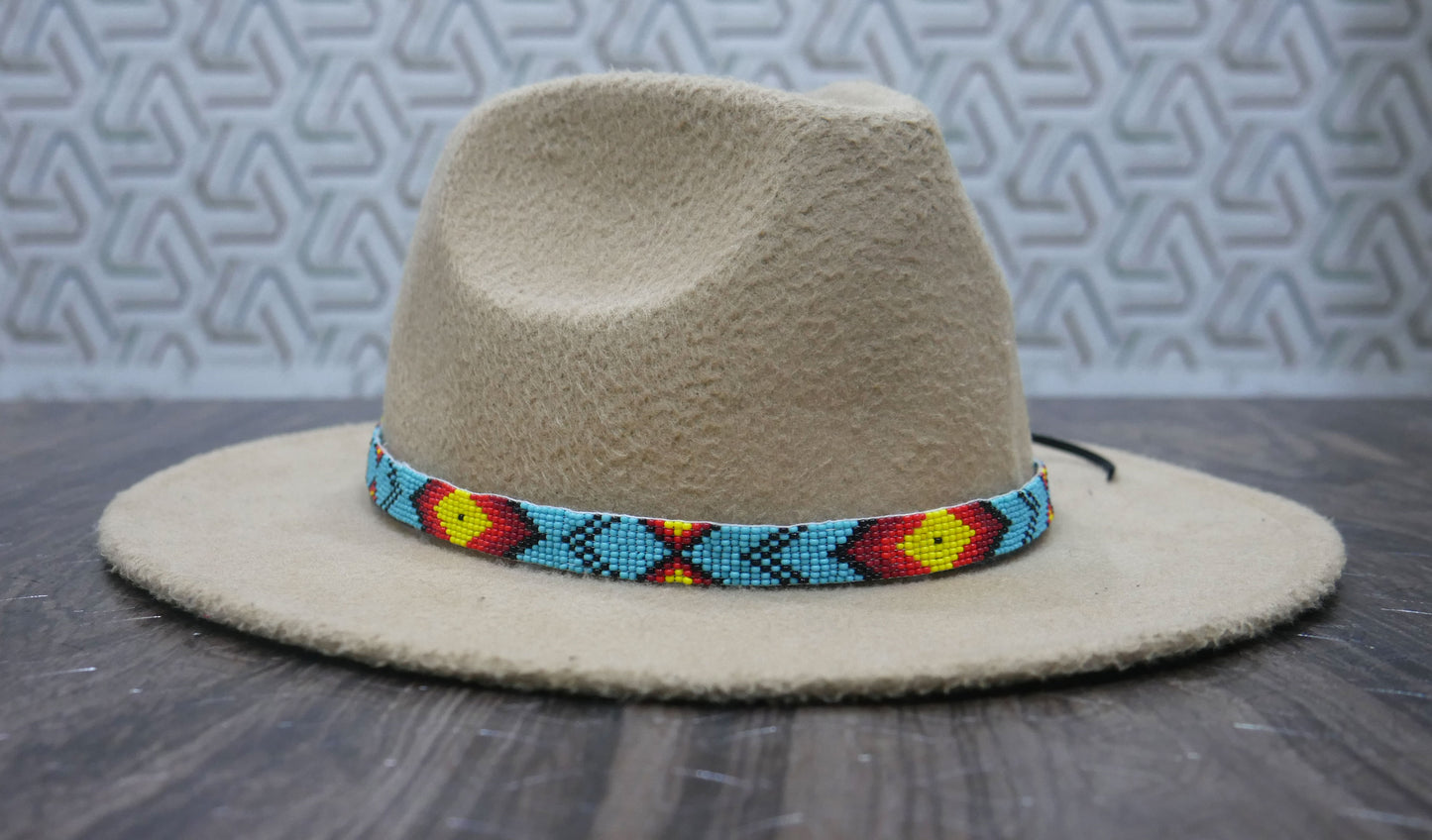Beaded Hat Band Native American Southwestern Cowboy Rode Handmade Head/Hat Band