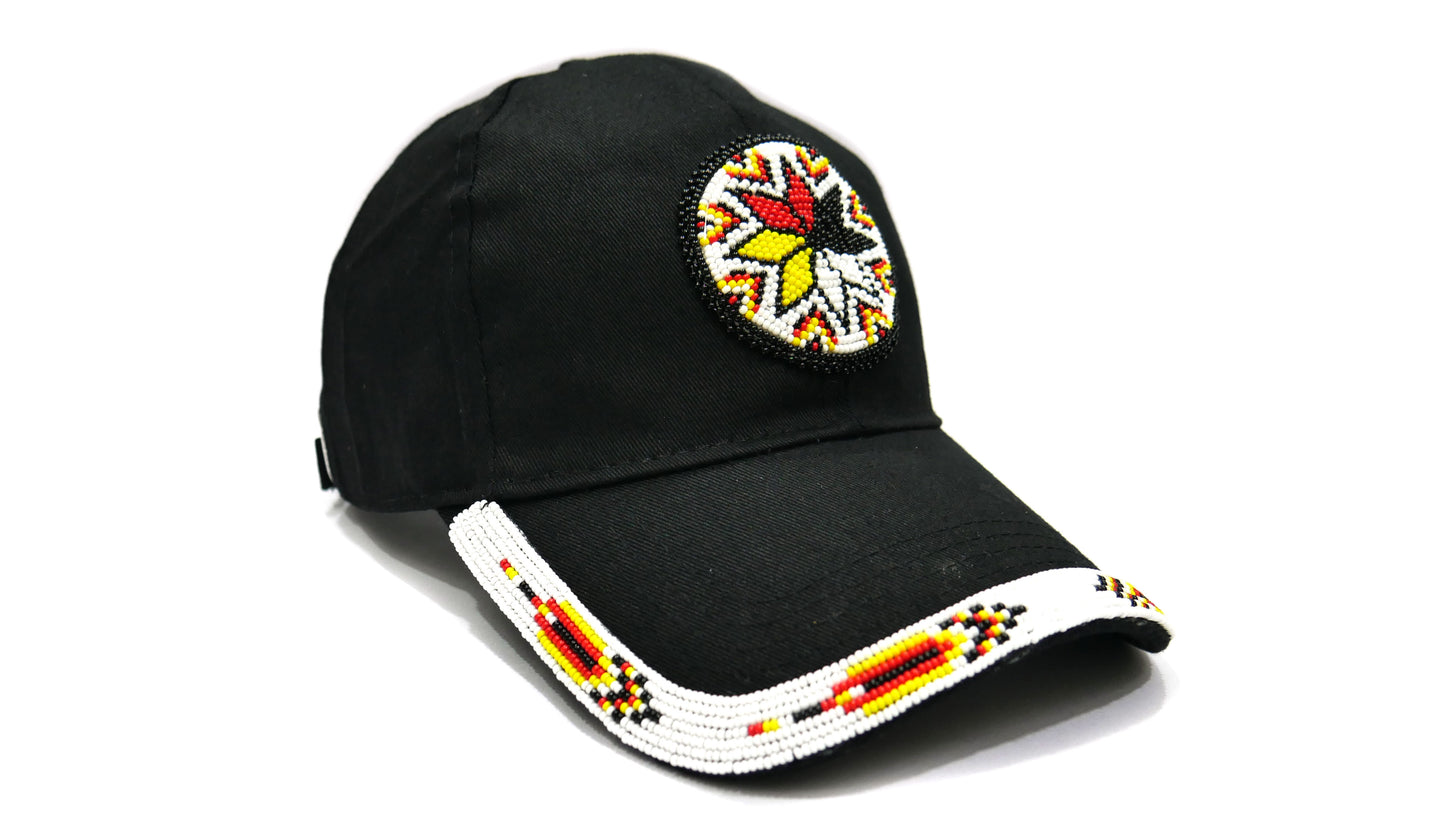Native American Style Baseball Cap - Beaded Trucker Hat for Men