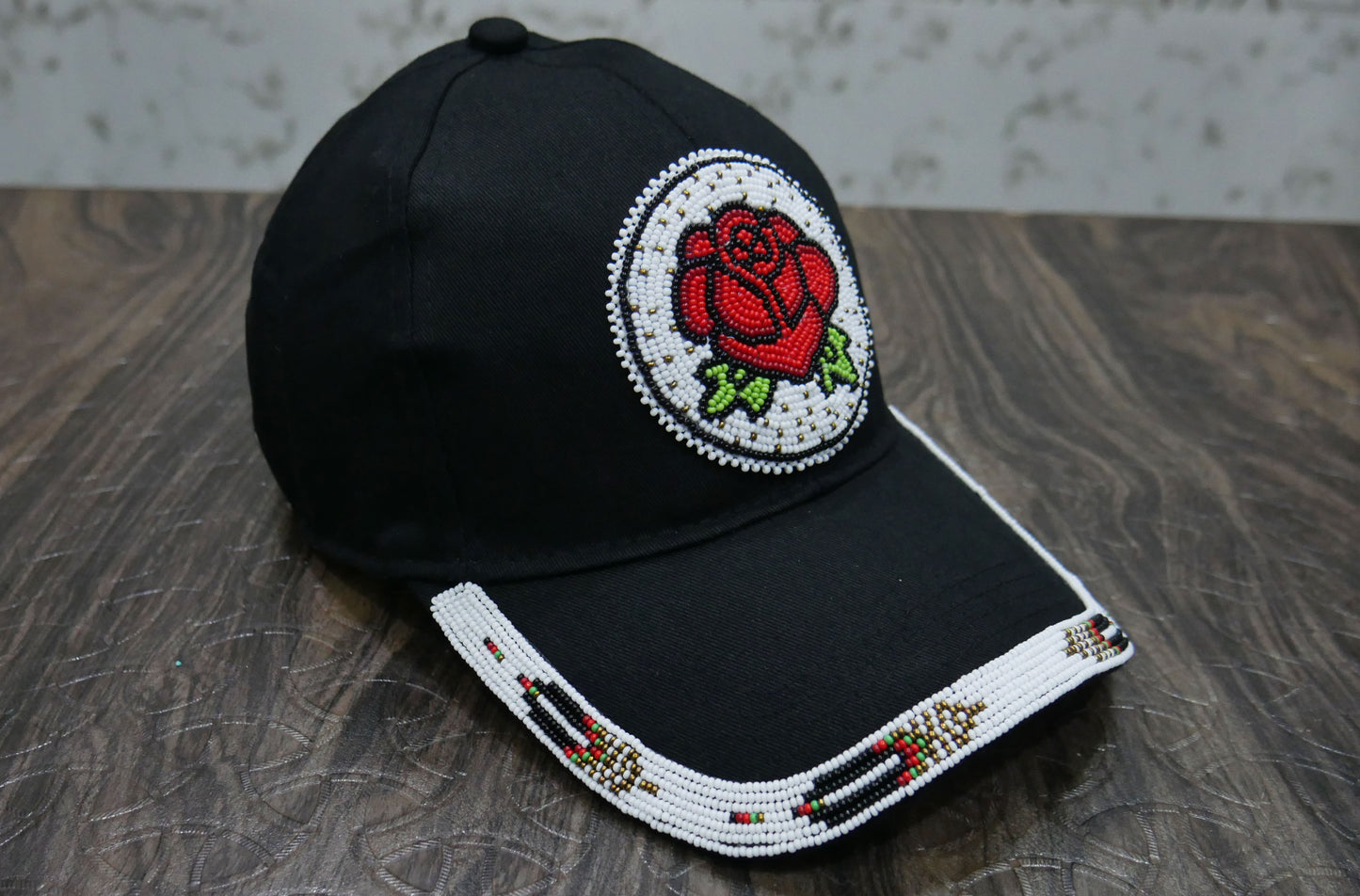 Native American Style Baseball Cap - Beaded Trucker Hat for Men