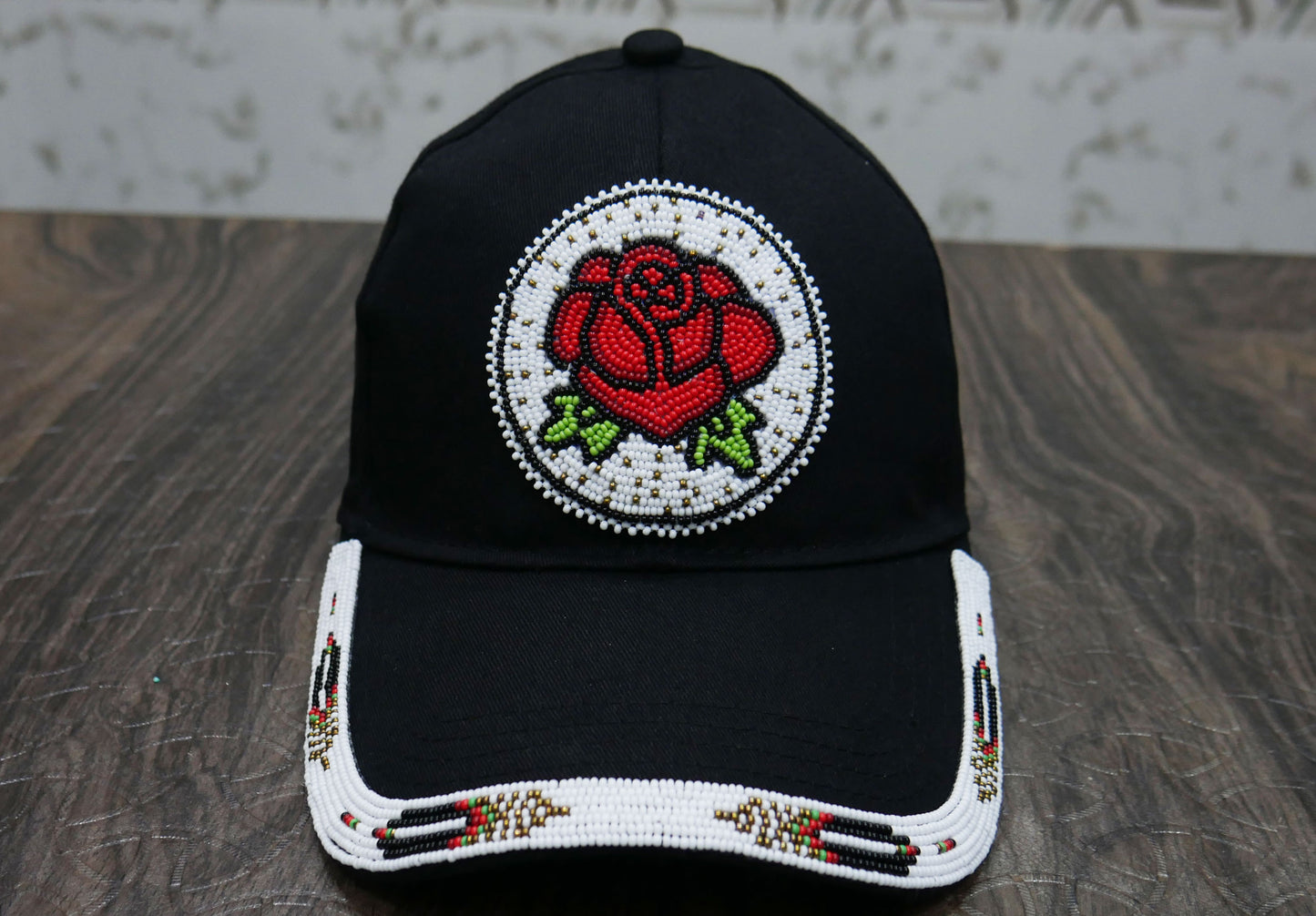 Native American Style Baseball Cap - Beaded Trucker Hat for Men