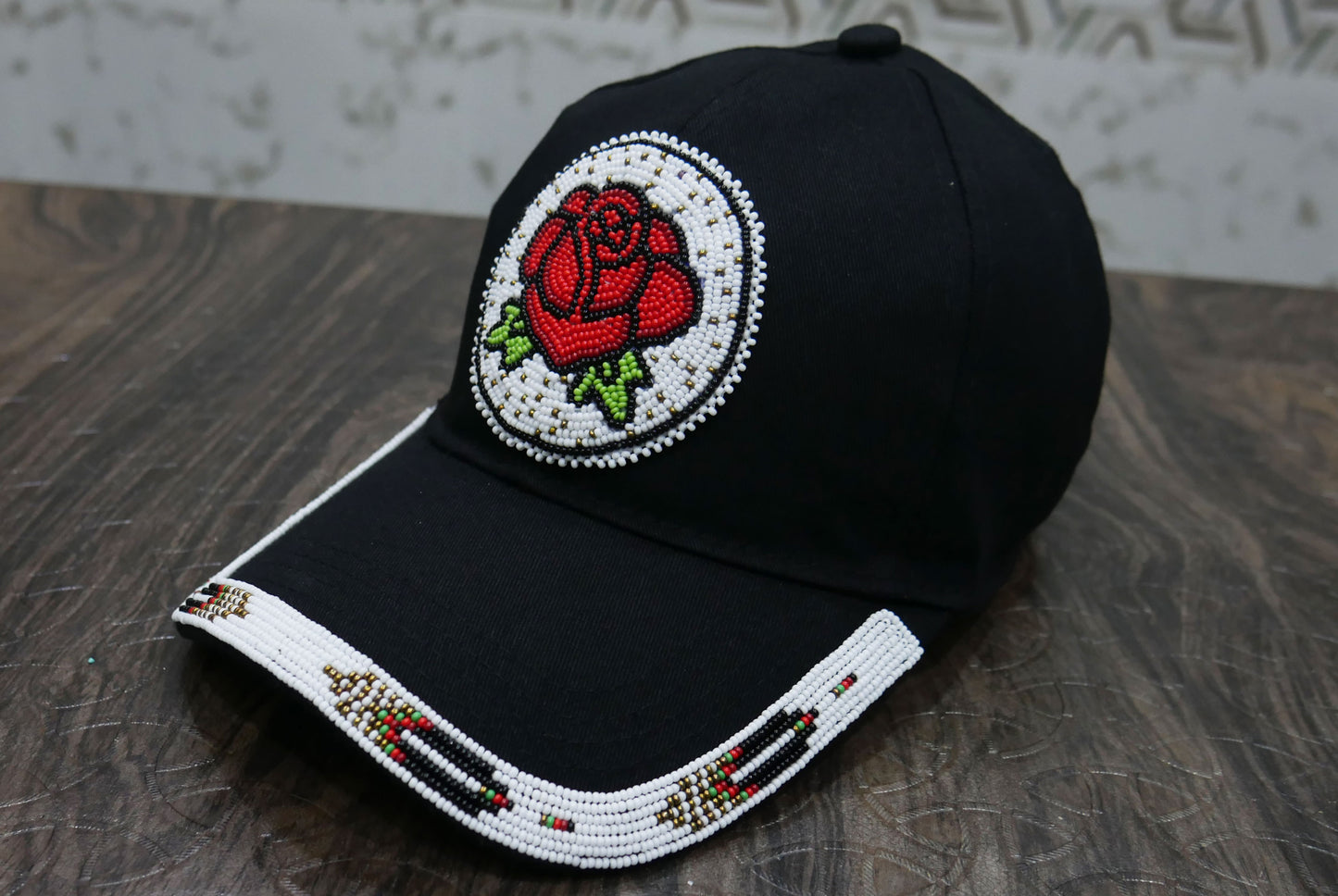 Native American Style Baseball Cap - Beaded Trucker Hat for Men