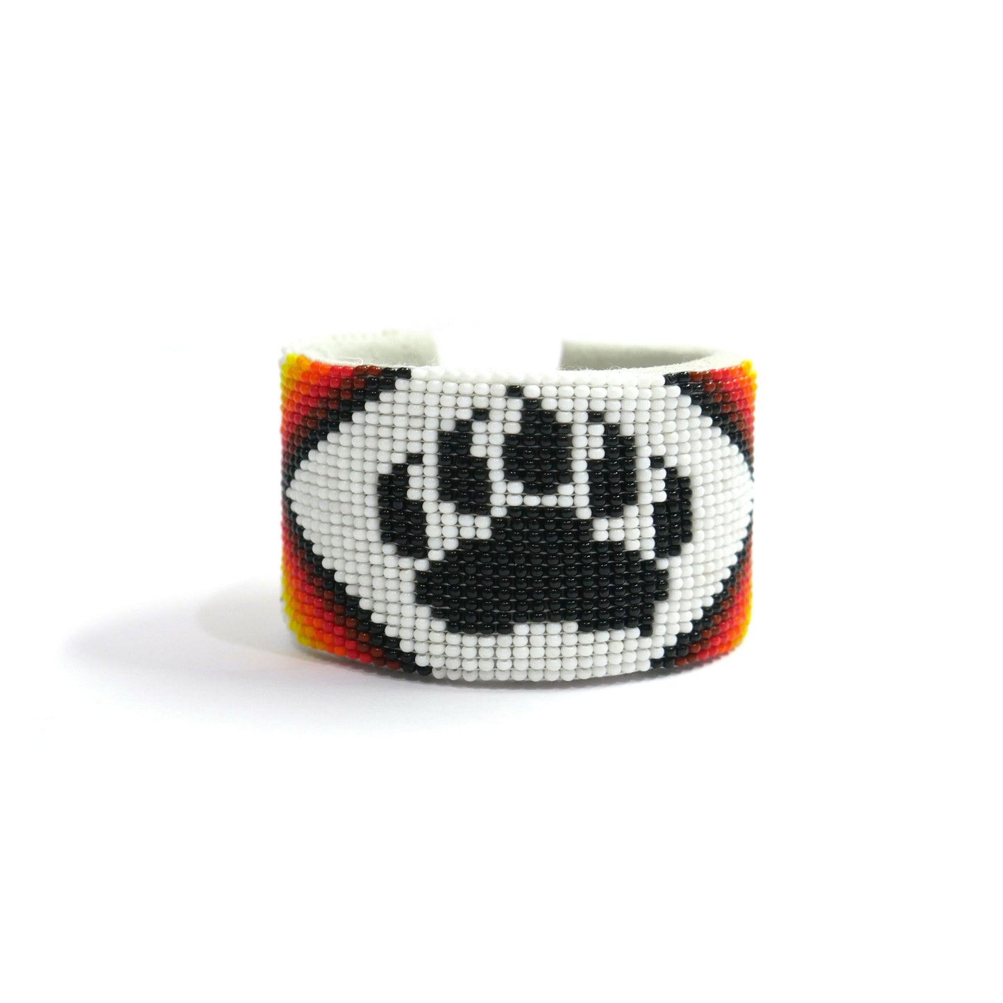 White Bear-Paw Beaded Cuff Bracelet native American seed beads Adjustable cuff bracelet (Handmade)