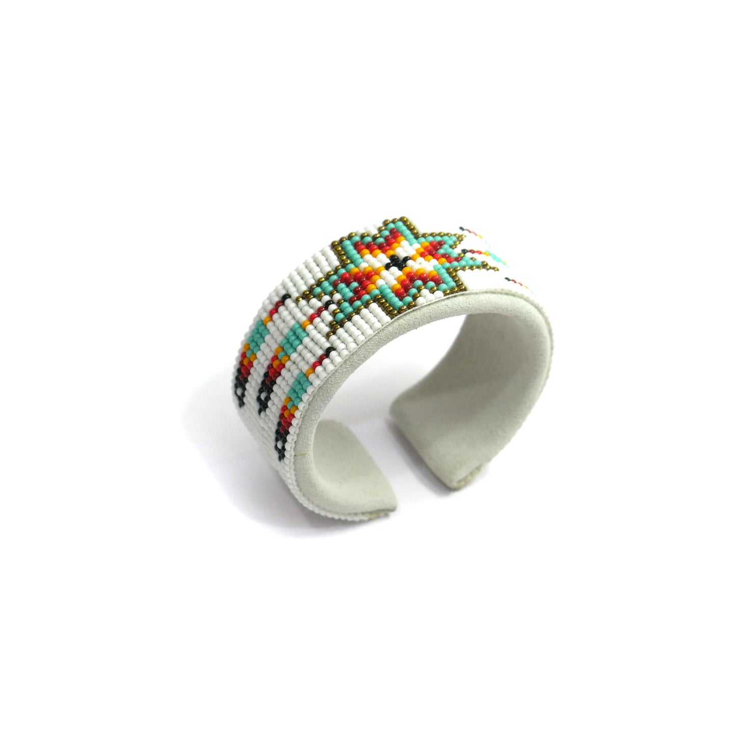White Star Feather Bracelet native American seed beads Adjustable cuff bracelet (Handmade) (Copy)