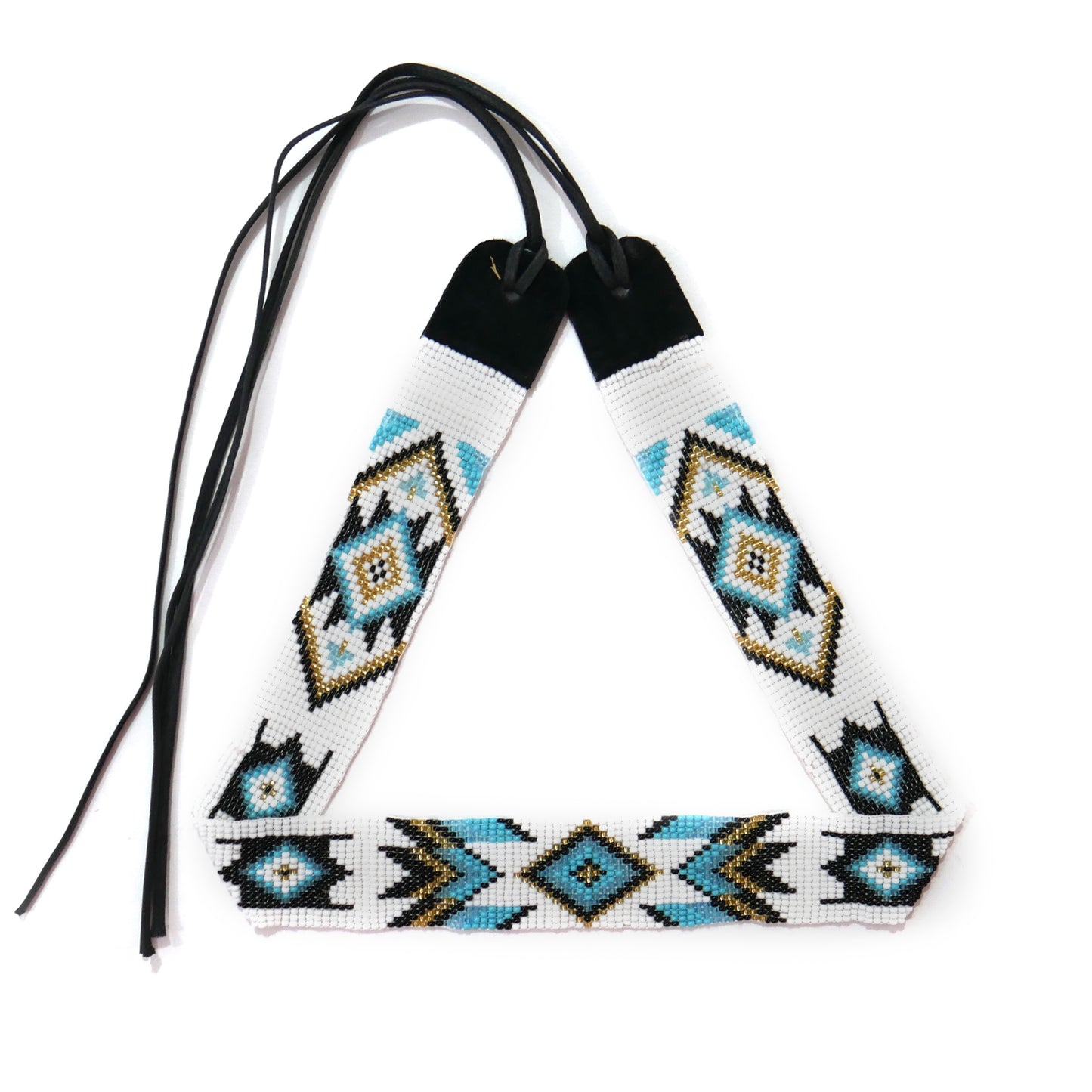 Beaded Hat Band Native American Southwestern Cowboy Rode Handmade Head/Hat Band