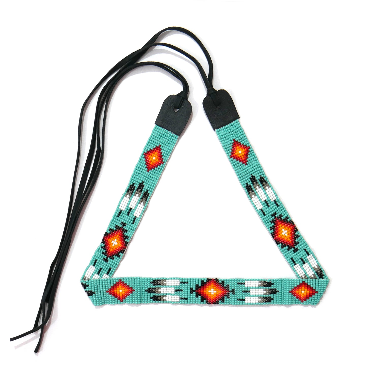 Beaded Hat Band Native American Southwestern Cowboy Rode Handmade Head/Hat Band