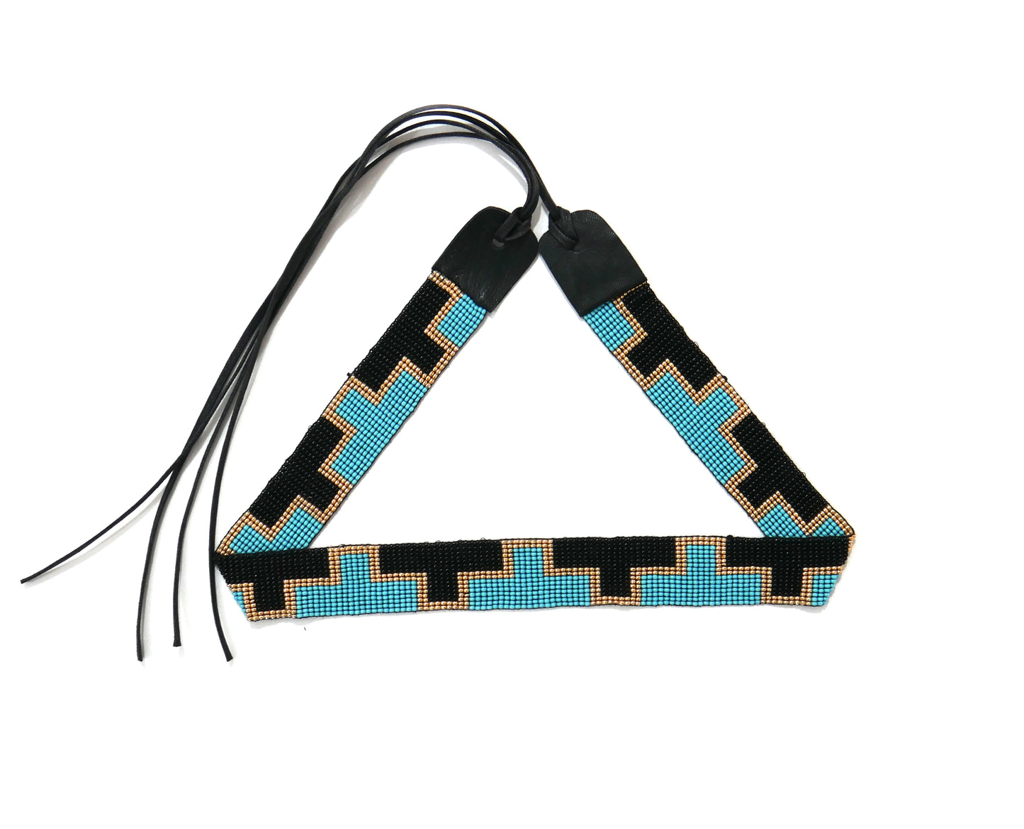 Beaded Hat Band Native American Southwestern Cowboy Rode Handmade Head/Hat Band