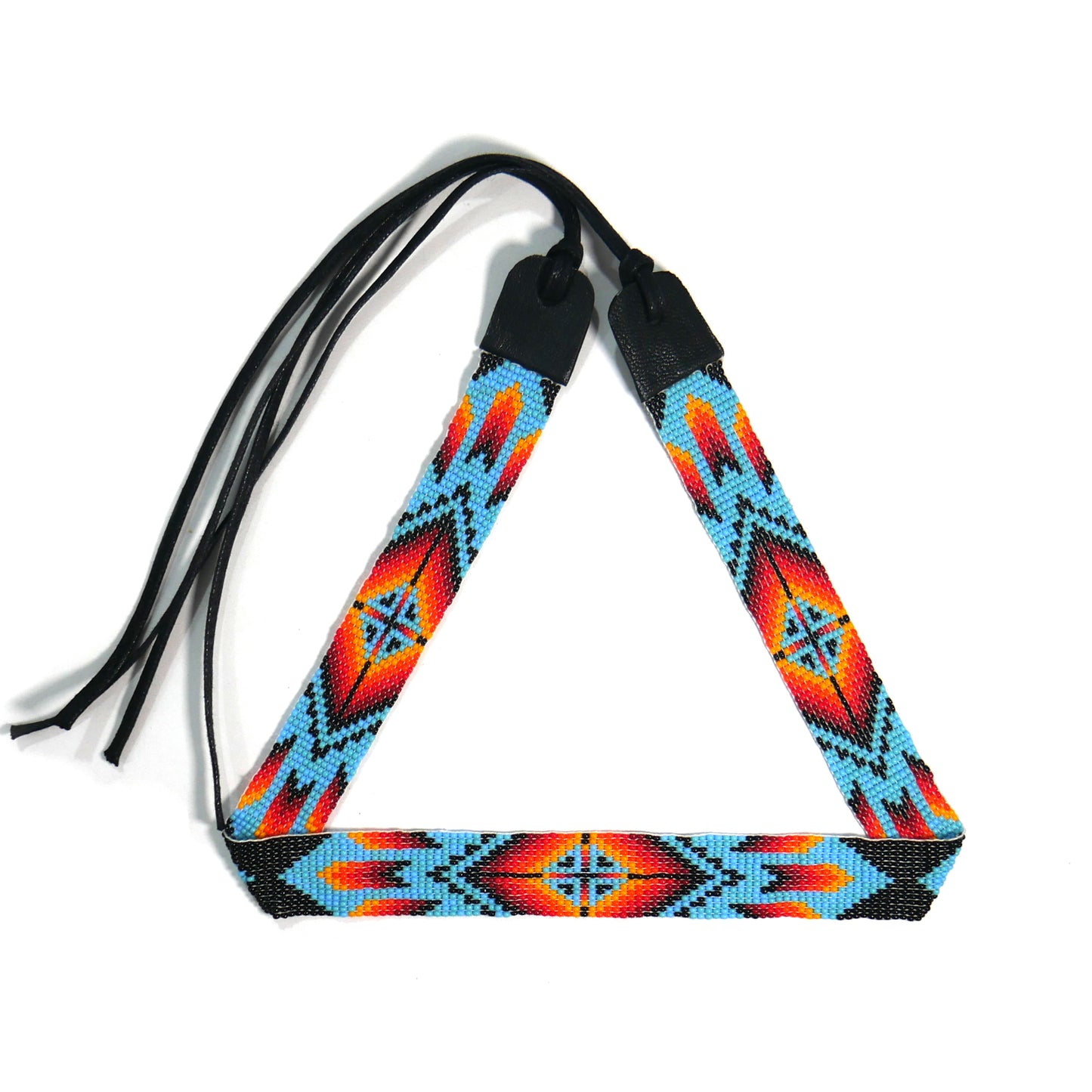 Beaded Hat Band Native American Southwestern Cowboy Rode Handmade Head/Hat Band