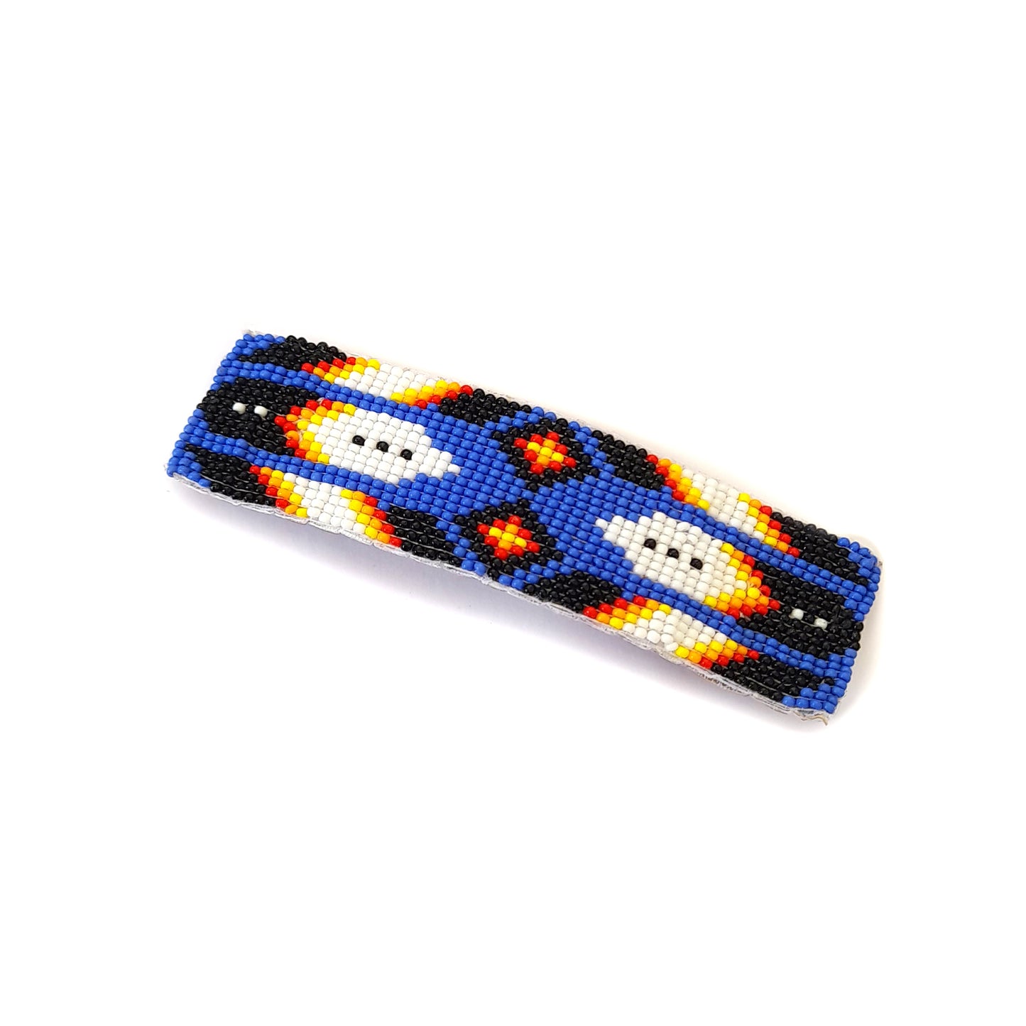Cornflower Blue Beaded Hair Clips Native American Handmade Beaded Hair Baw Beaded Barrette