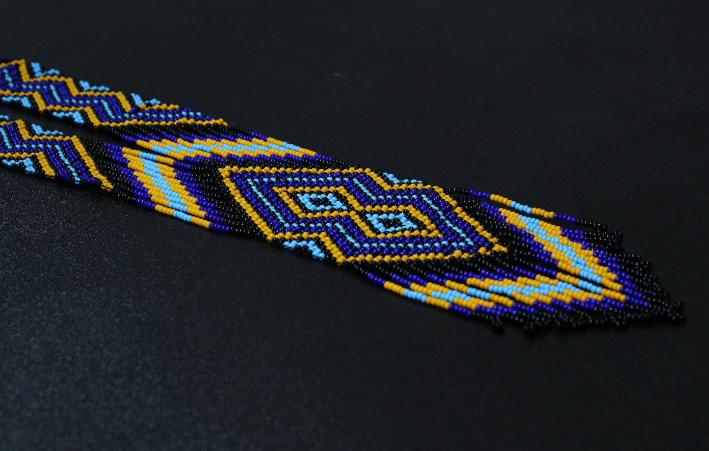 Blue Native American Beaded Necklace ( Handmade )