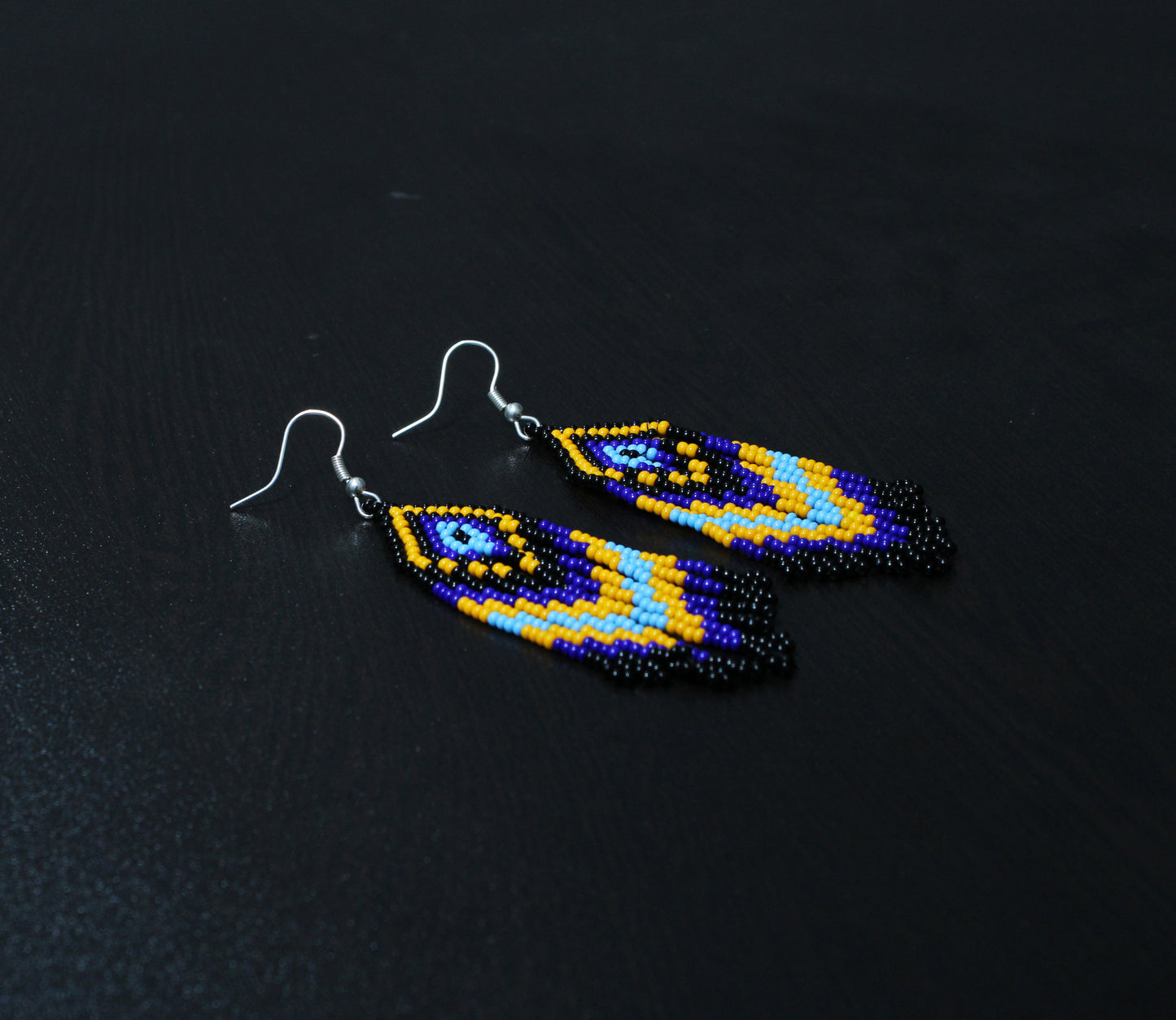Blue Native American Beaded Necklace ( Handmade )