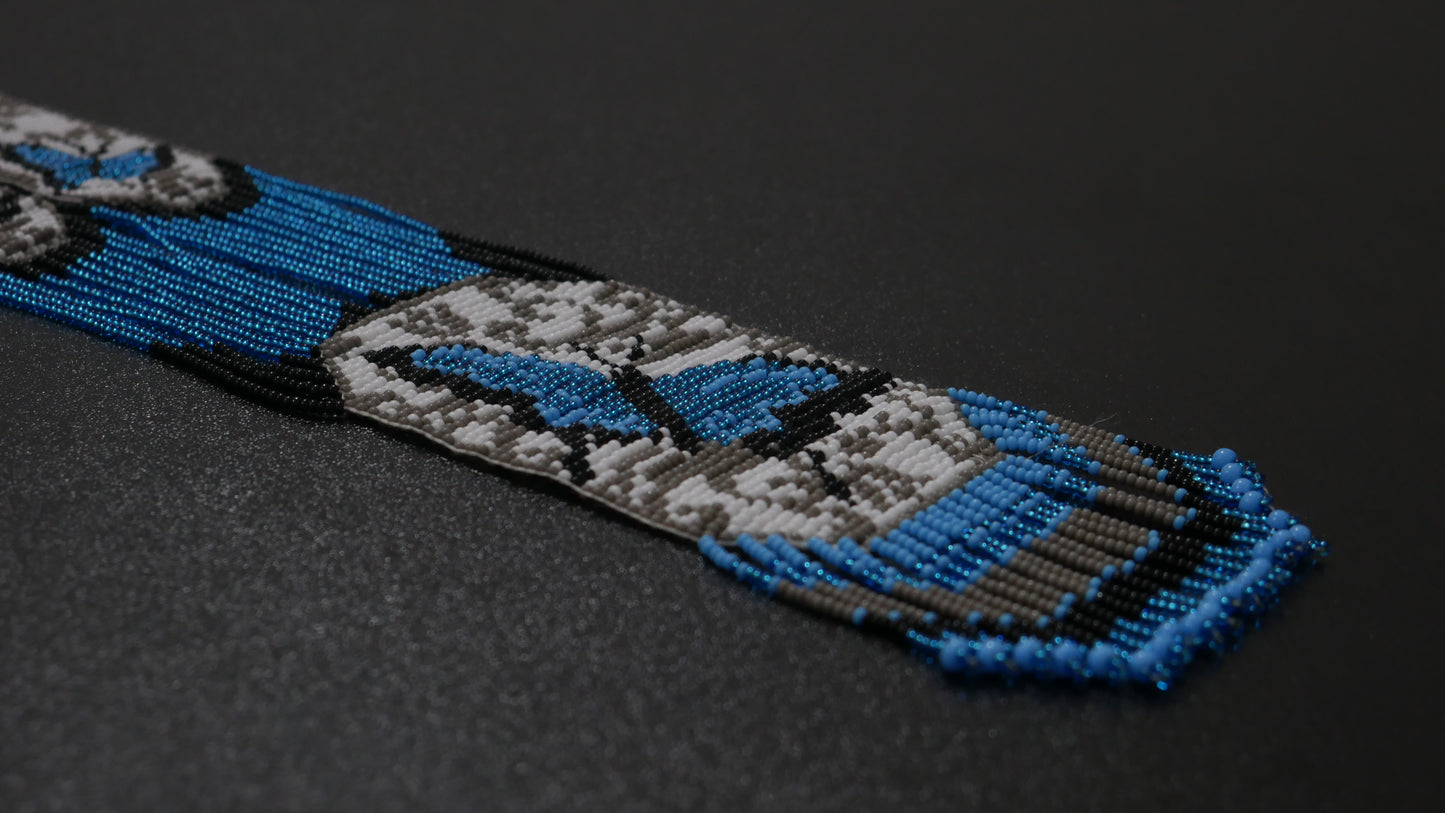 Trans Butterfly Native American Beaded Necklace ( Handmade )
