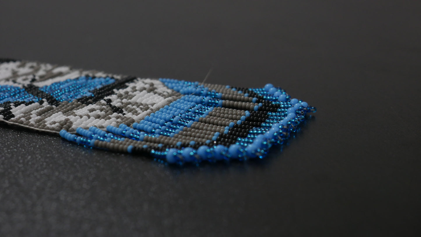 Trans Butterfly Native American Beaded Necklace ( Handmade )