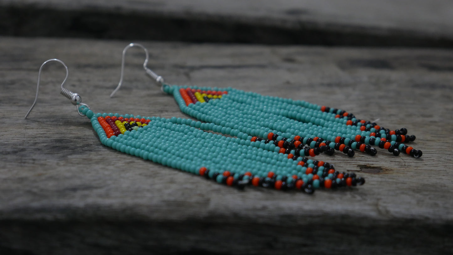 Turquoise Native American Beaded Necklace ( Handmade )