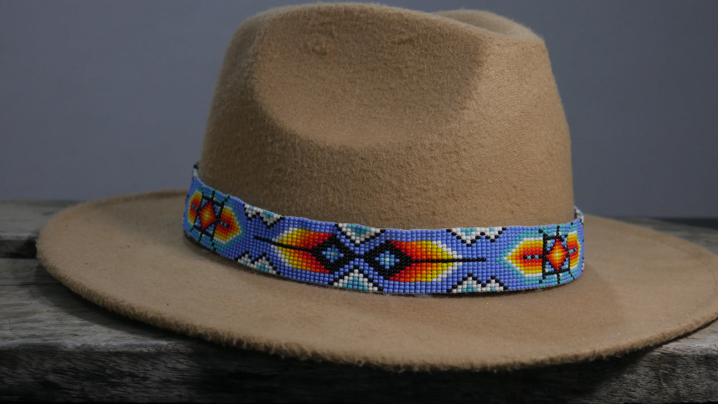 Beaded Hat Band Native American Southwestern Cowboy Rode Handmade Head/Hat Band