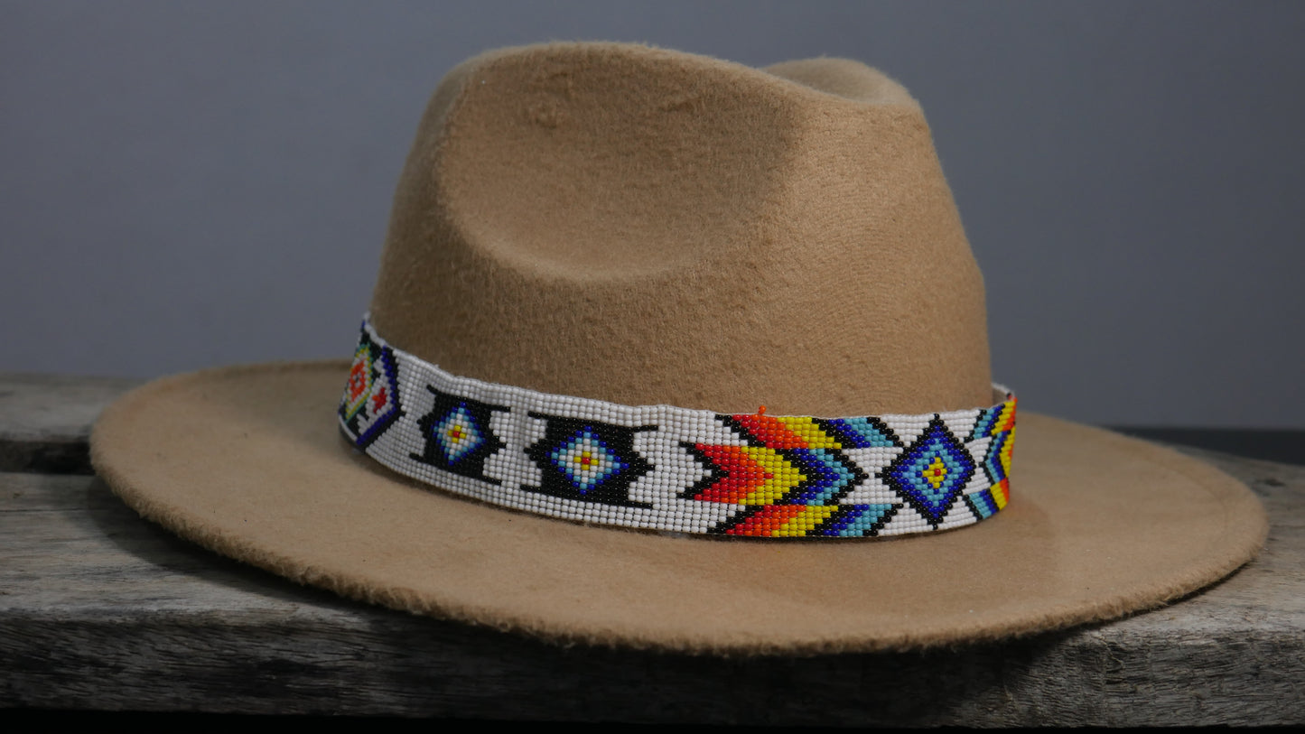 Beaded Hat Band Native American Southwestern Cowboy Rode Handmade Head/Hat Band