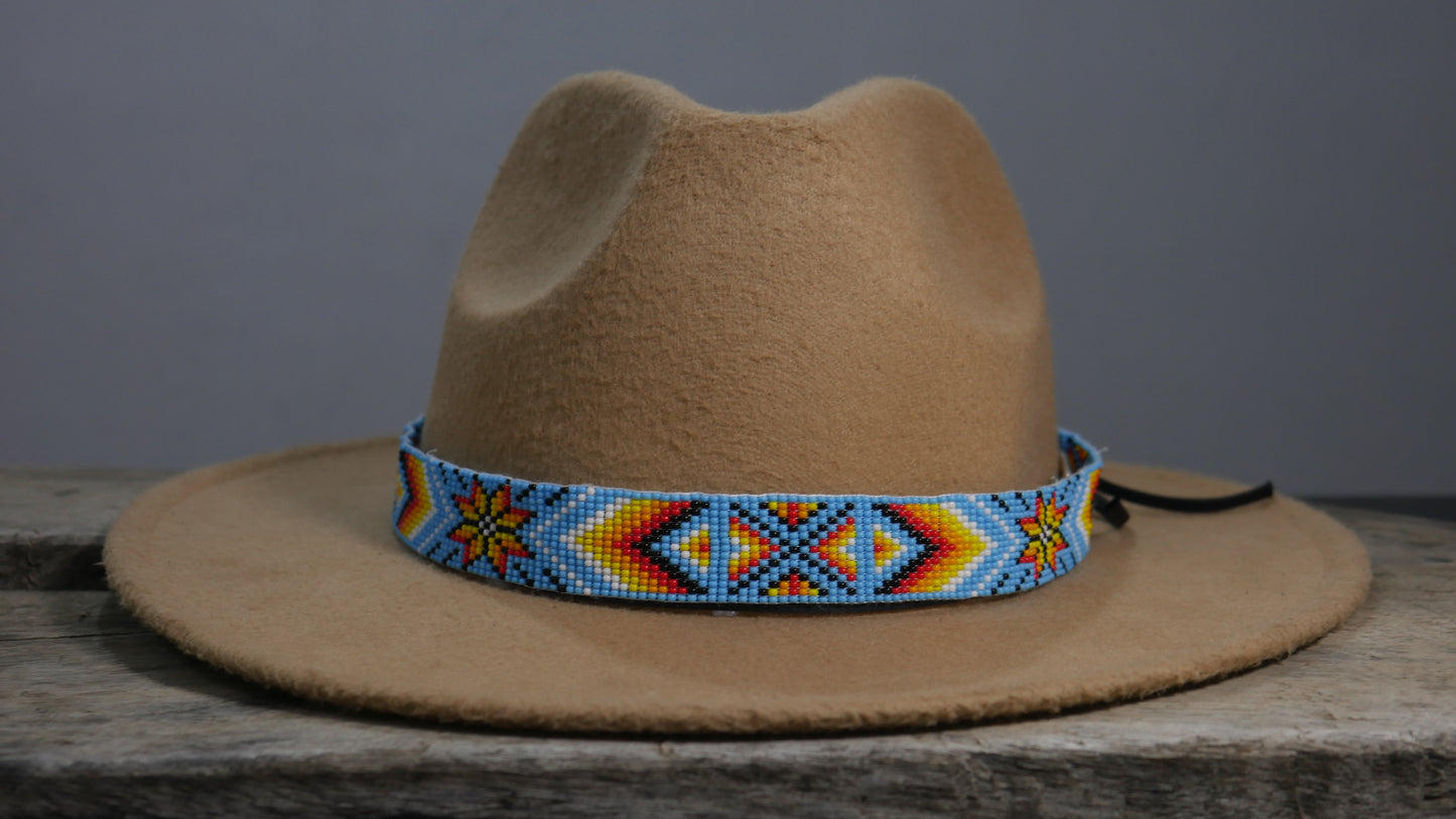 Beaded Hat Band Native American Southwestern Cowboy Rode Handmade Head/Hat Band