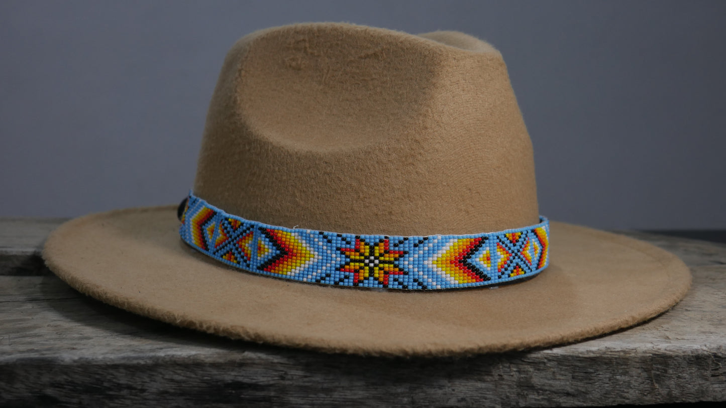 Beaded Hat Band Native American Southwestern Cowboy Rode Handmade Head/Hat Band