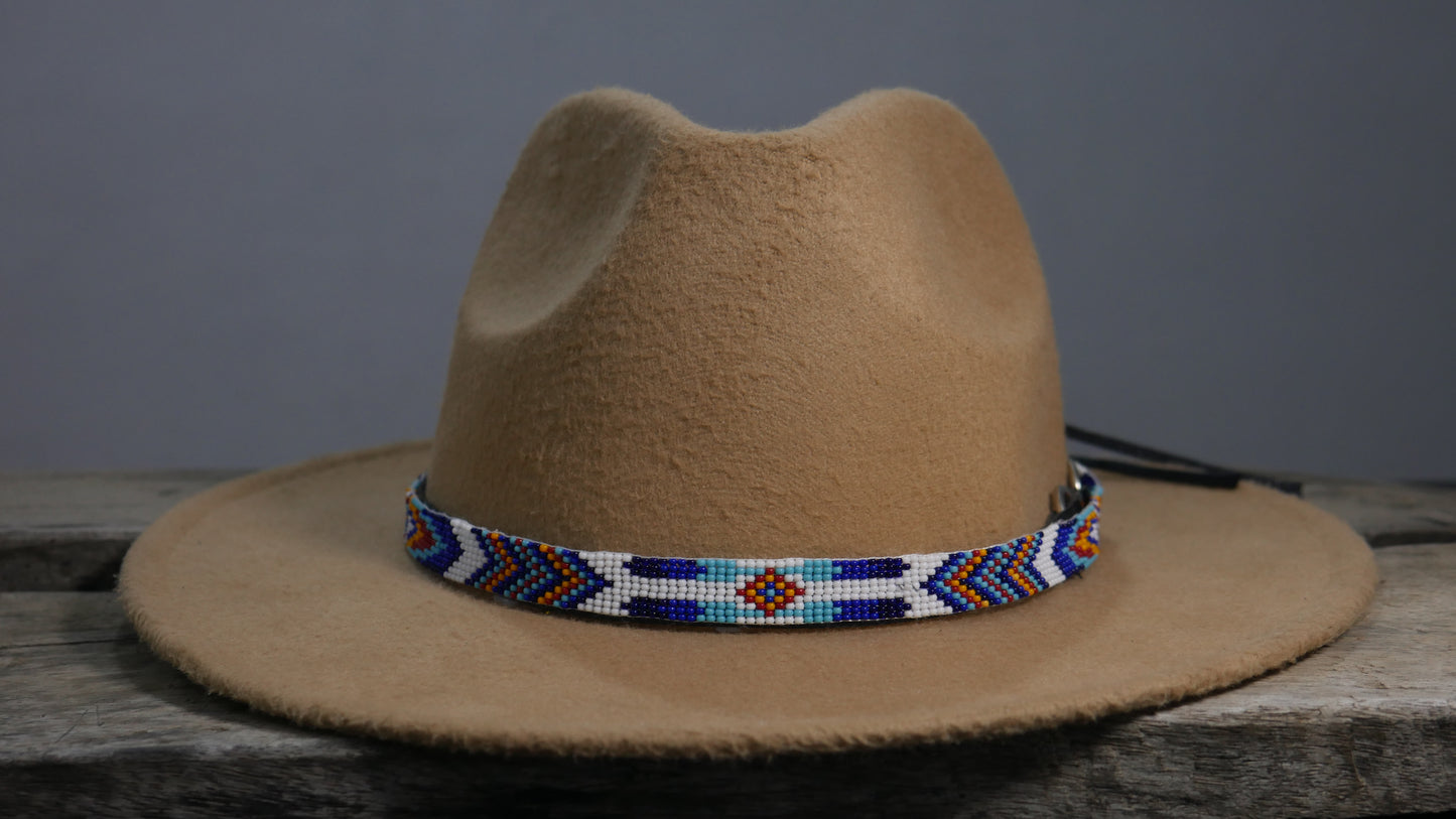Beaded Hat Band Native American Southwestern Cowboy Rode Handmade Head/Hat Band