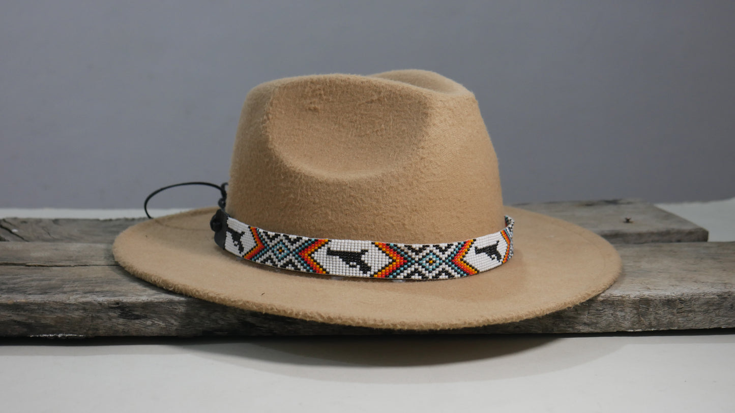Beaded Hat Band Native American Southwestern Cowboy Rode Handmade Head/Hat Band