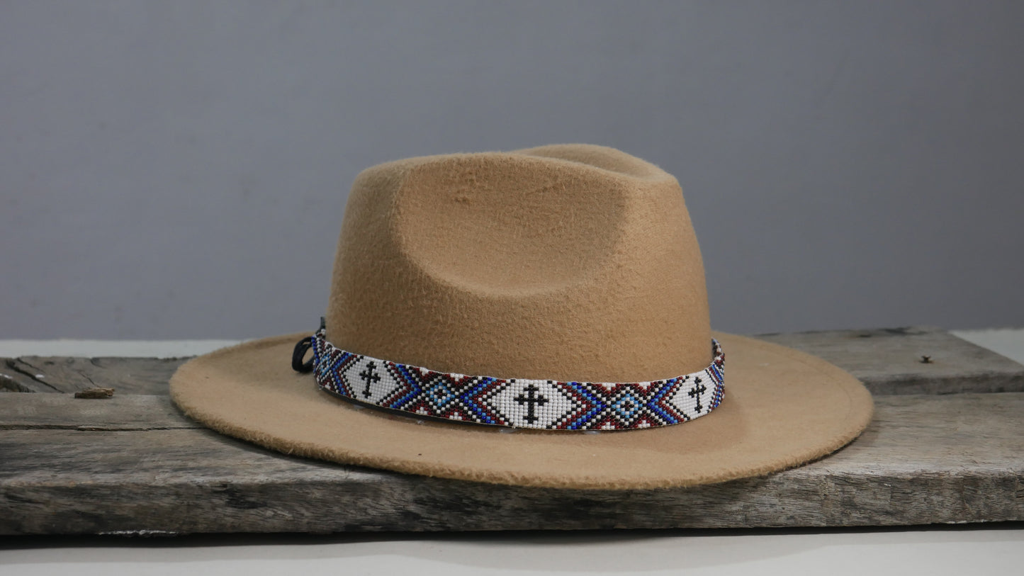 Beaded Hat Band Native American Southwestern Cowboy Rode Handmade Head/Hat Band