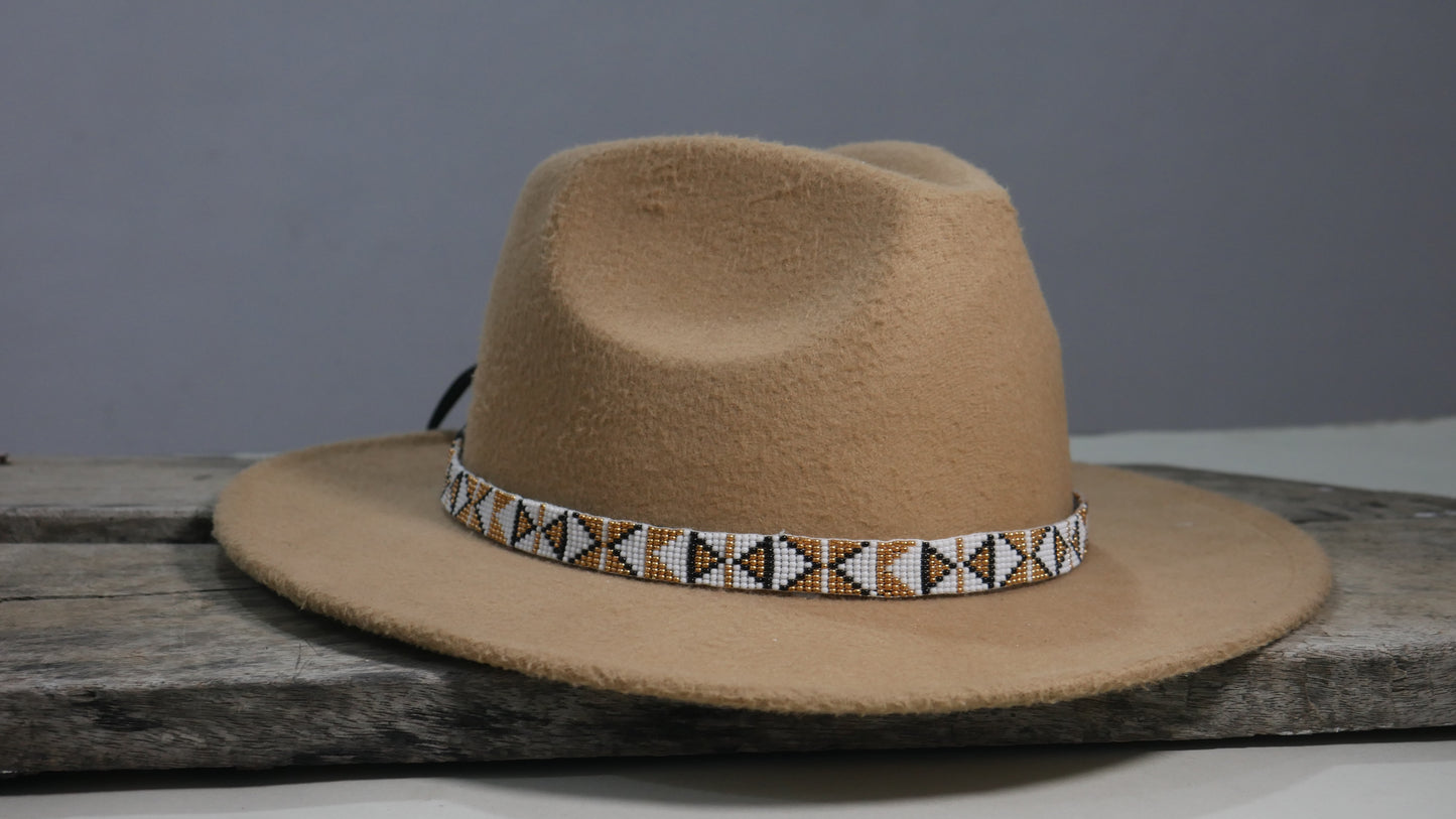 Beaded Hat Band Native American Southwestern Cowboy Rode Handmade Head/Hat Band