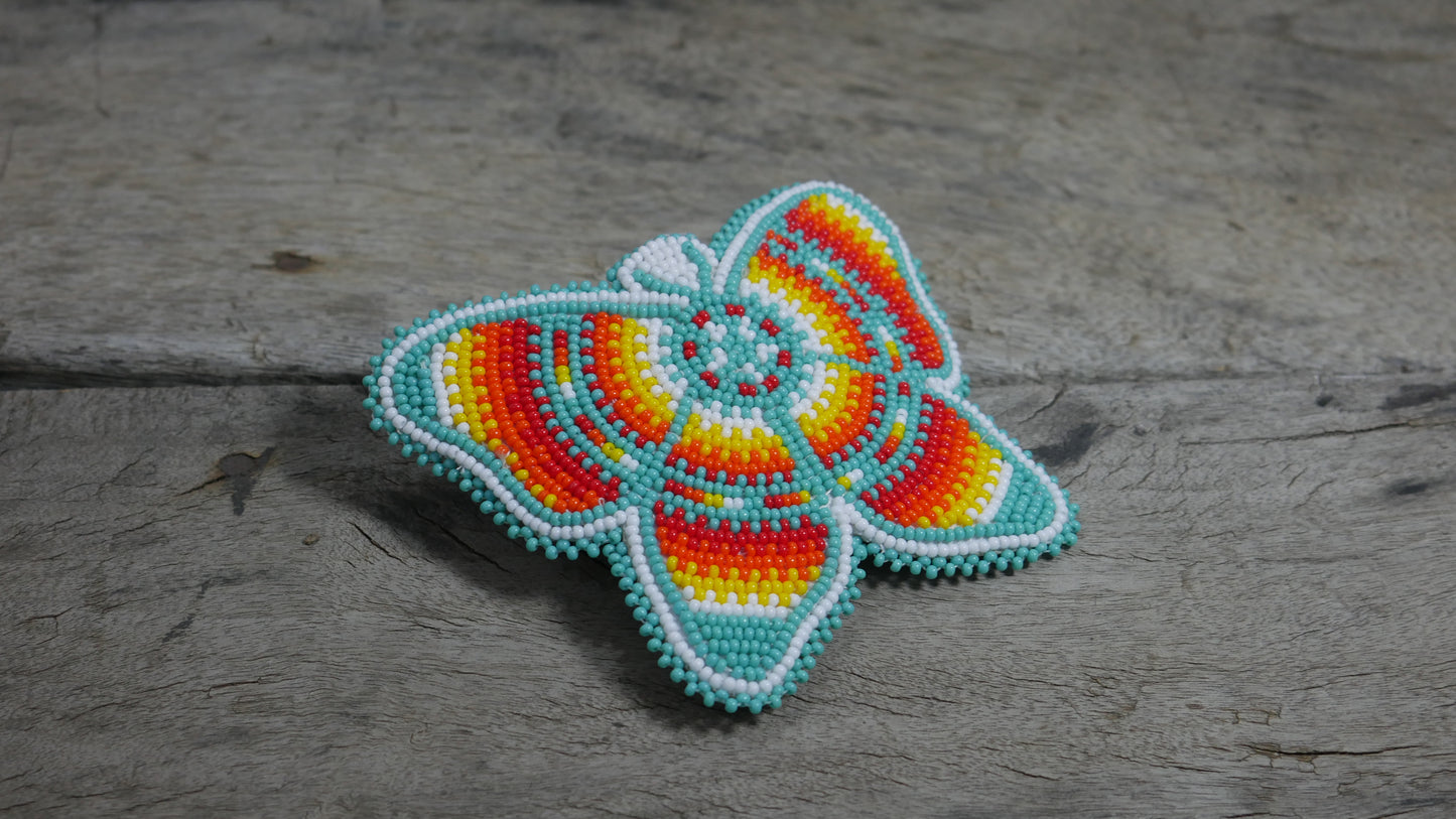 turquoise Butterfly Beaded Hair Clips Native American Handmade Beaded Hair Baw Beaded Barrette