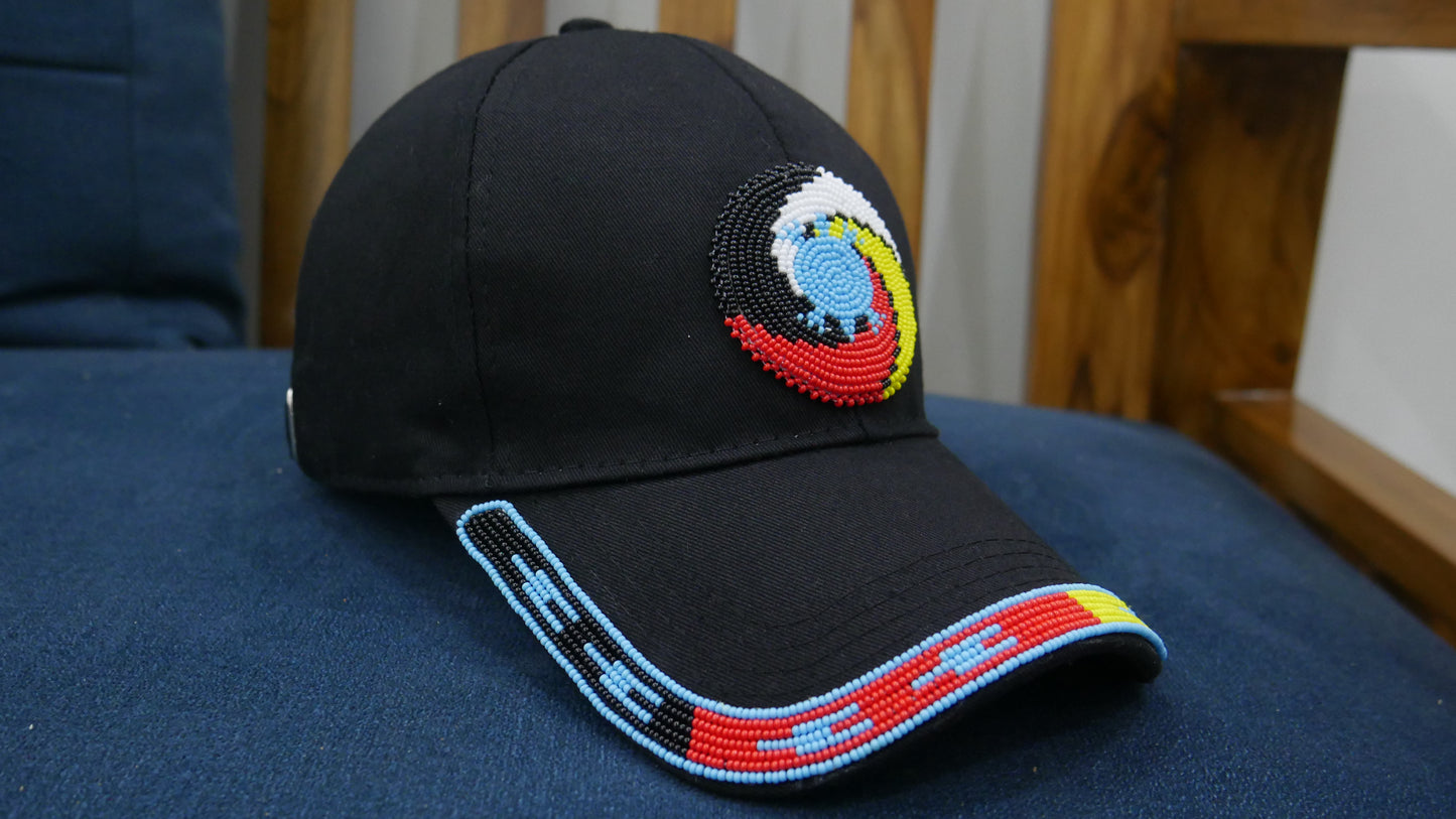 Native American Style Baseball Cap - Beaded Trucker Hat for Men