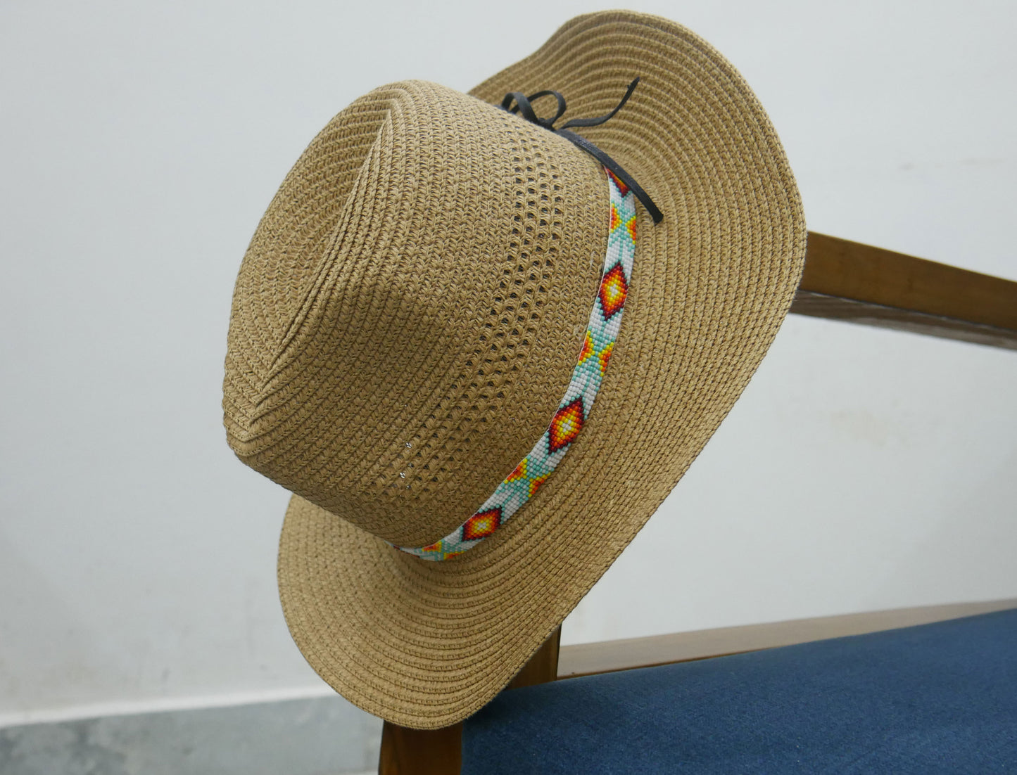 Beaded Hat Band Native American Southwestern Cowboy Rode Handmade Head/Hat Band