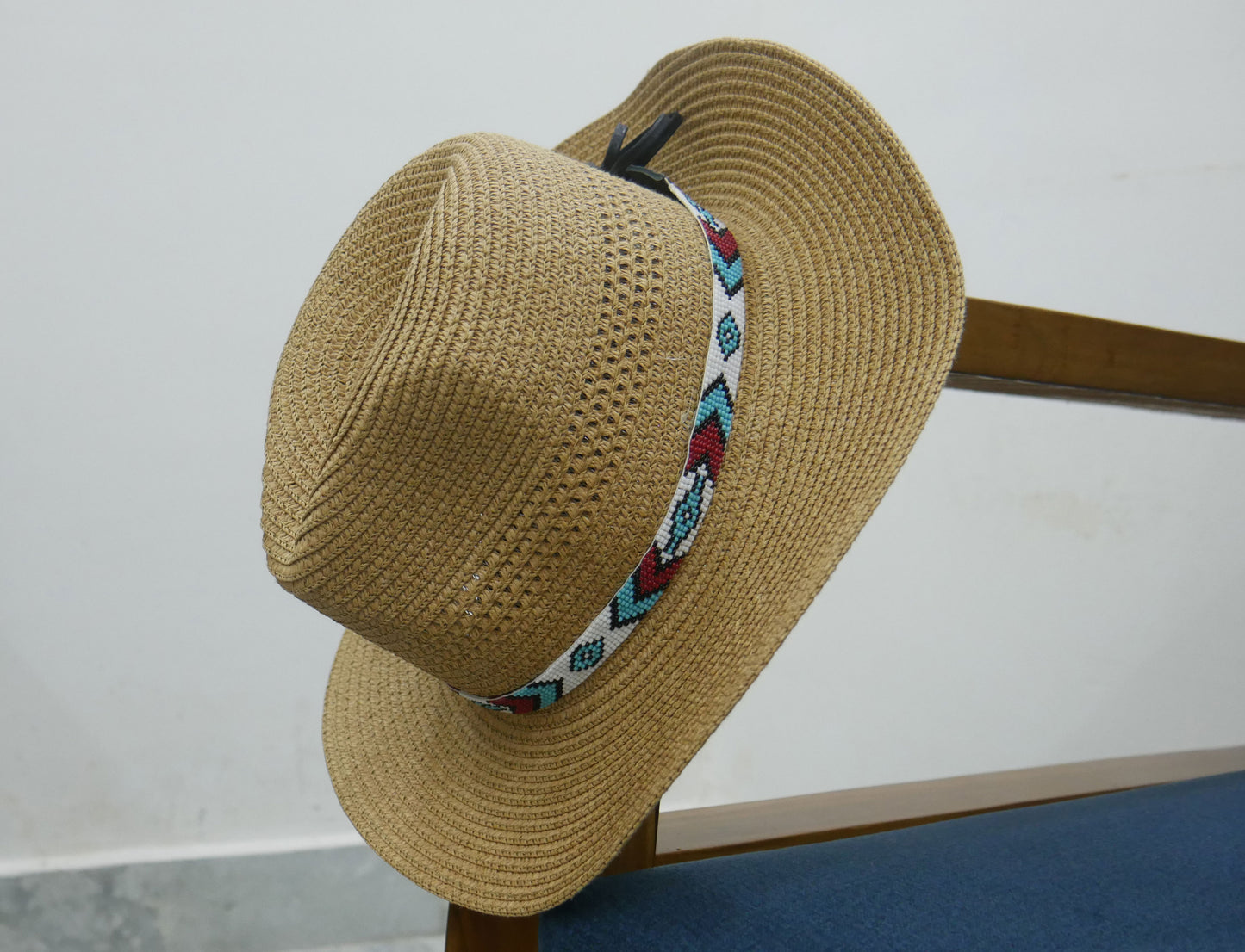 Beaded Hat Band Native American Southwestern Cowboy Rode Handmade Head/Hat Band