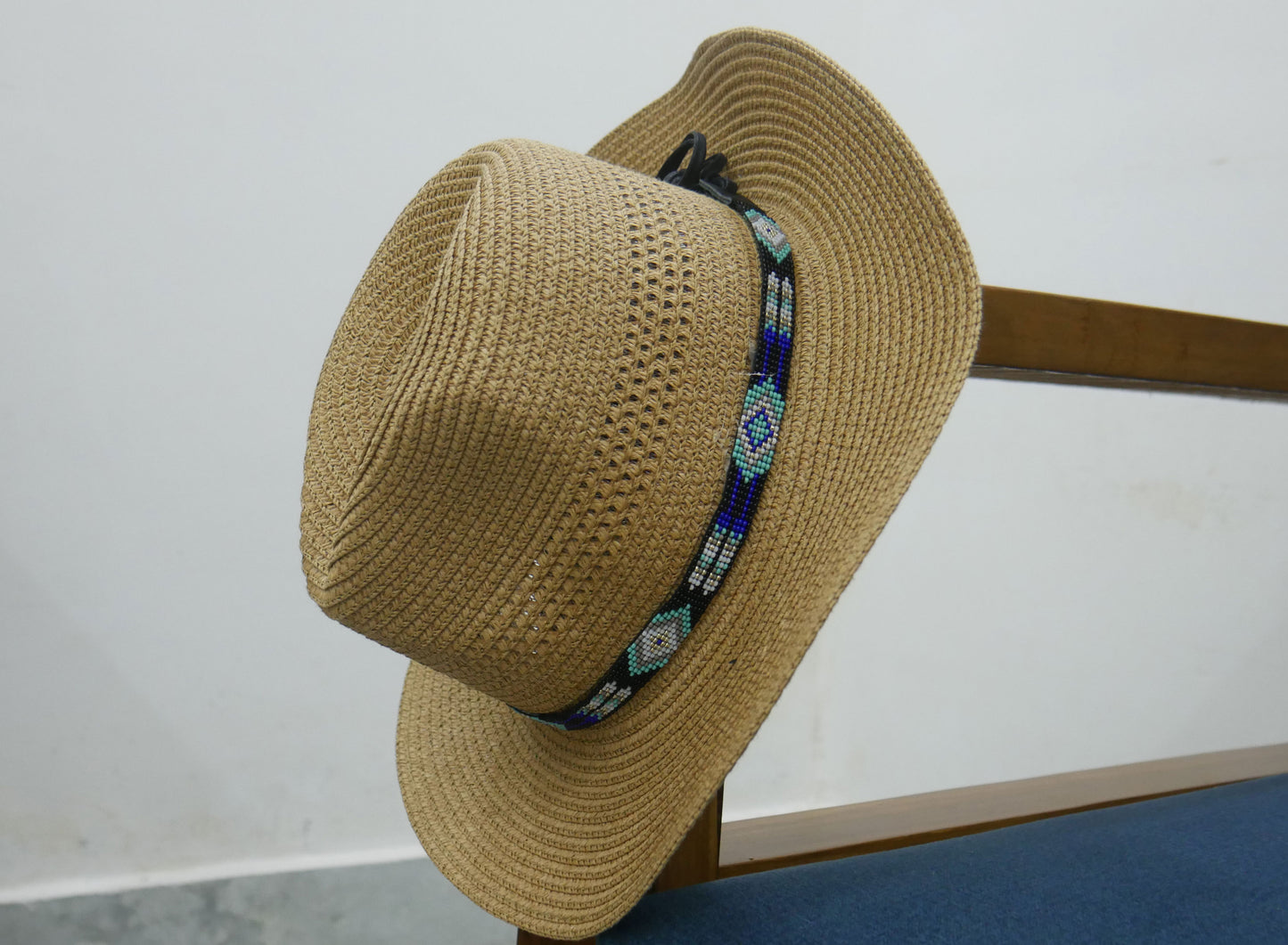 Beaded Hat Band Native American Southwestern Cowboy Rode Handmade Head/Hat Band