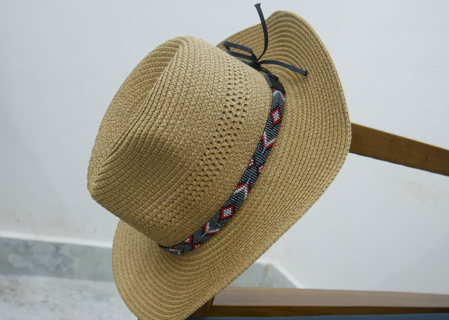 Beaded Hat Band Native American Southwestern Cowboy Rode Handmade Head/Hat Band