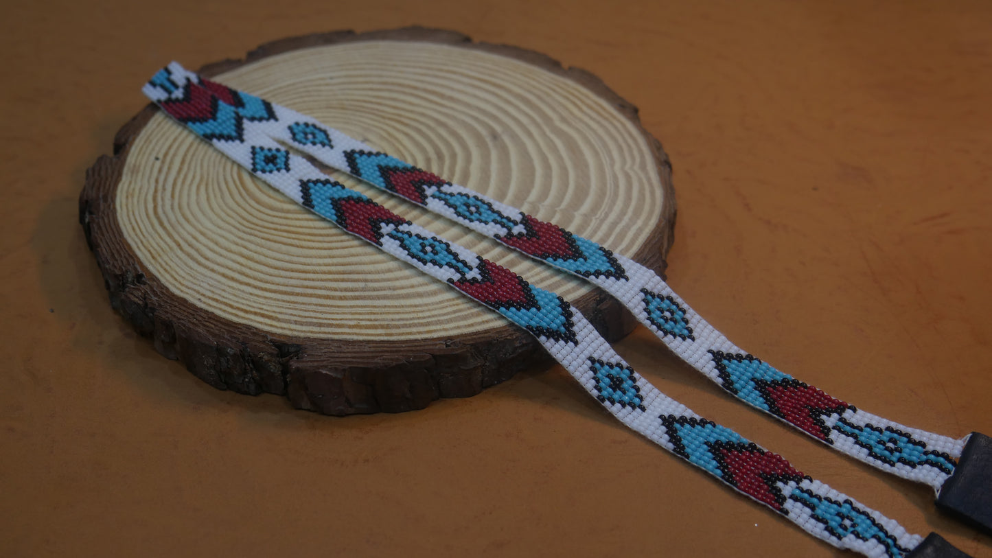 Beaded Hat Band Native American Southwestern Cowboy Rode Handmade Head/Hat Band