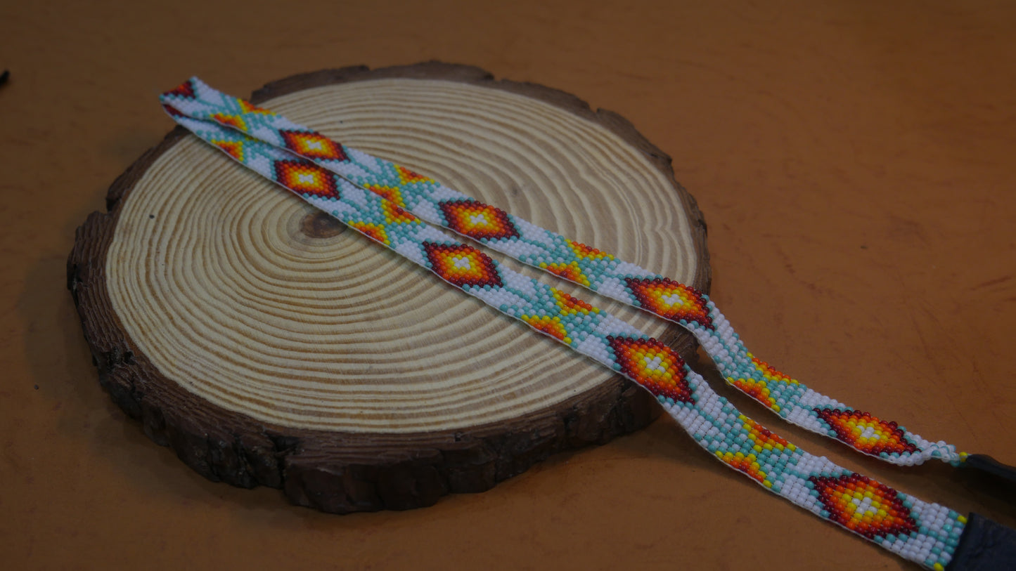 Beaded Hat Band Native American Southwestern Cowboy Rode Handmade Head/Hat Band