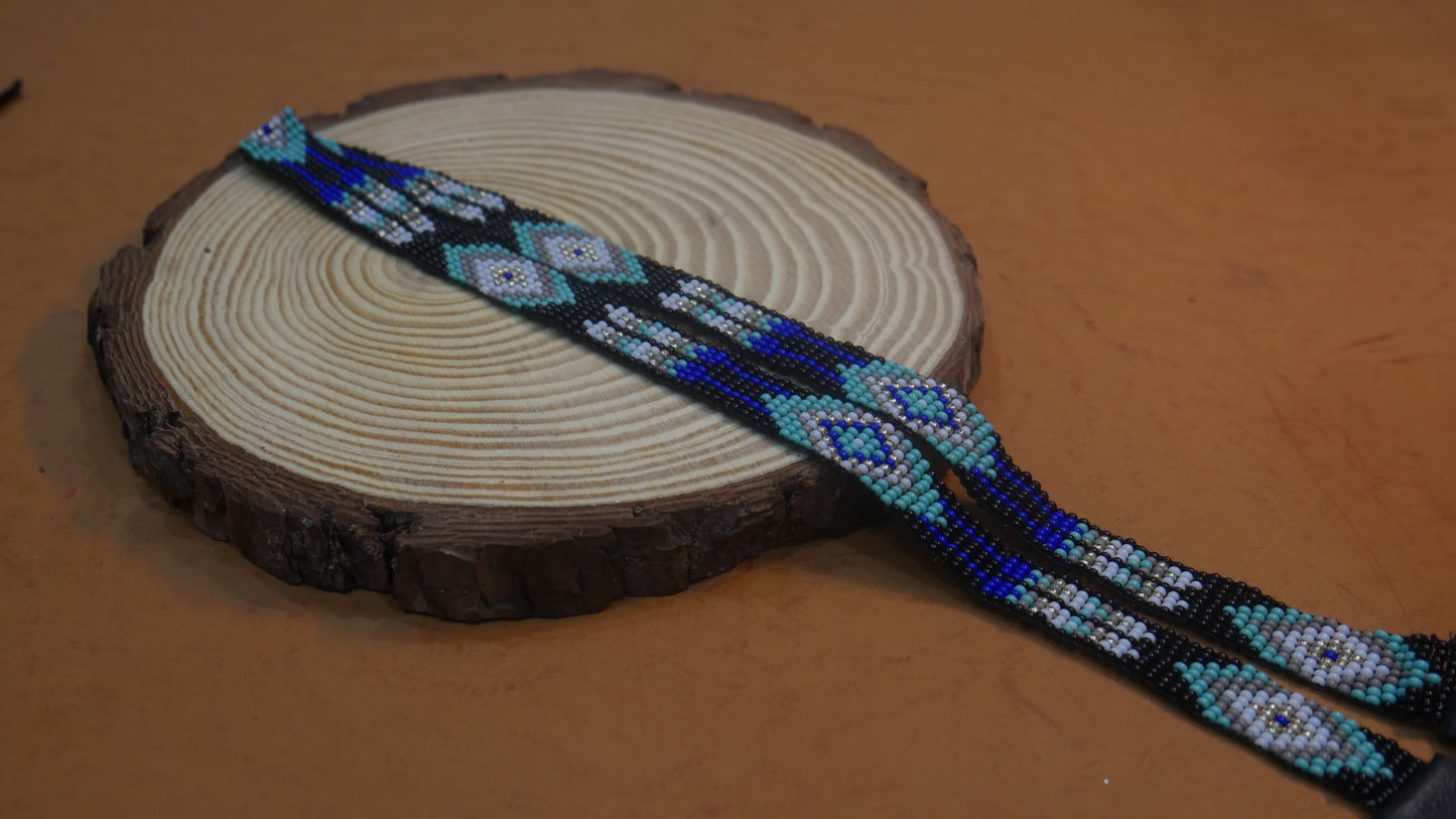 Beaded Hat Band Native American Southwestern Cowboy Rode Handmade Head/Hat Band