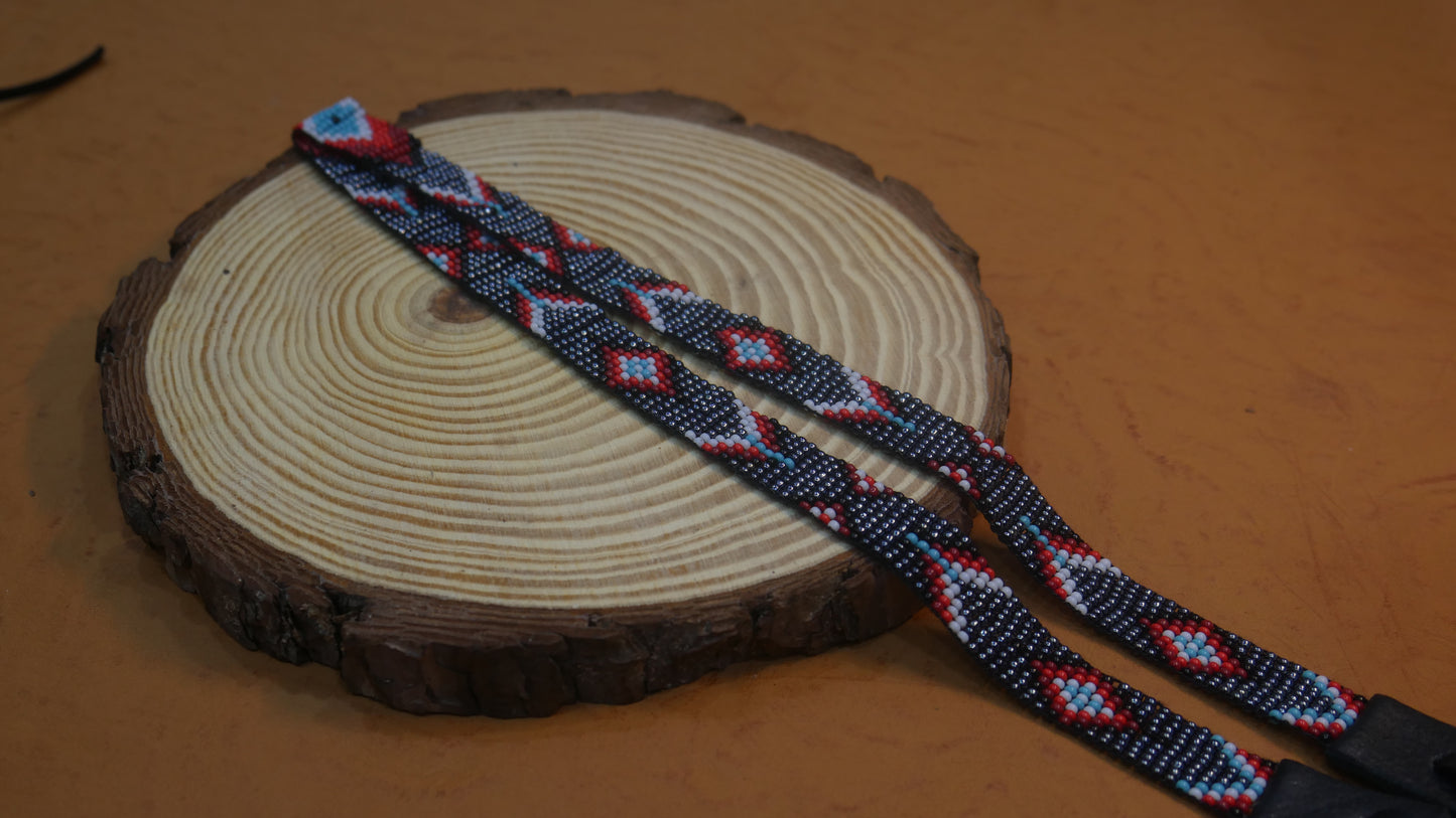 Beaded Hat Band Native American Southwestern Cowboy Rode Handmade Head/Hat Band