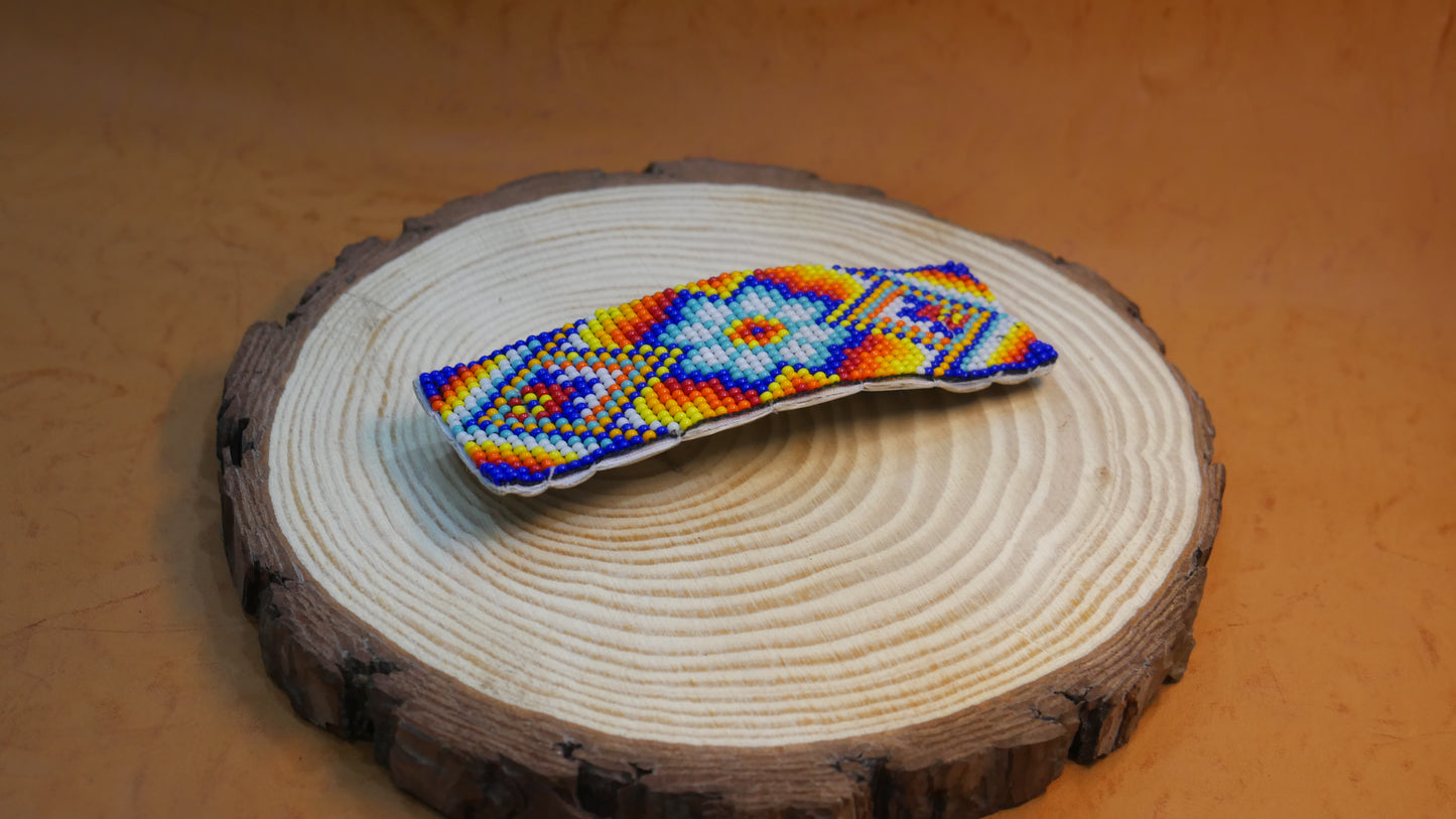 Multi-Color Flower Beaded Hair Clips Native American Handmade Beaded Hair Baw Beaded Barrette
