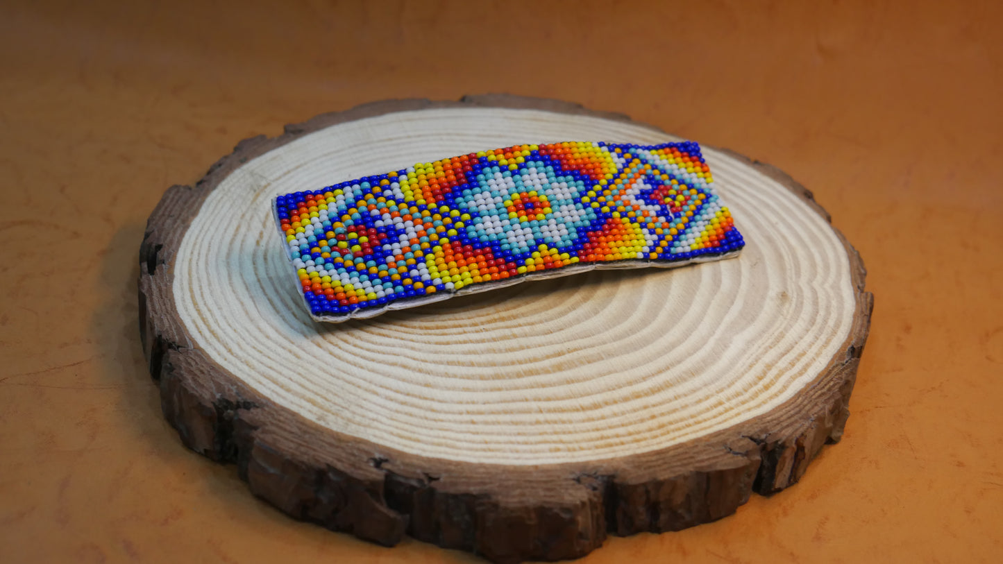 Multi-Color Flower Beaded Hair Clips Native American Handmade Beaded Hair Baw Beaded Barrette