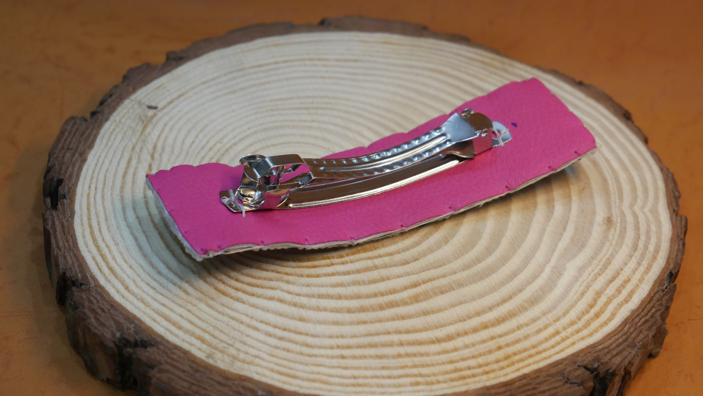 Pink Feather Beaded Hair Clips Native American Handmade Beaded Hair Baw Beaded Barrette