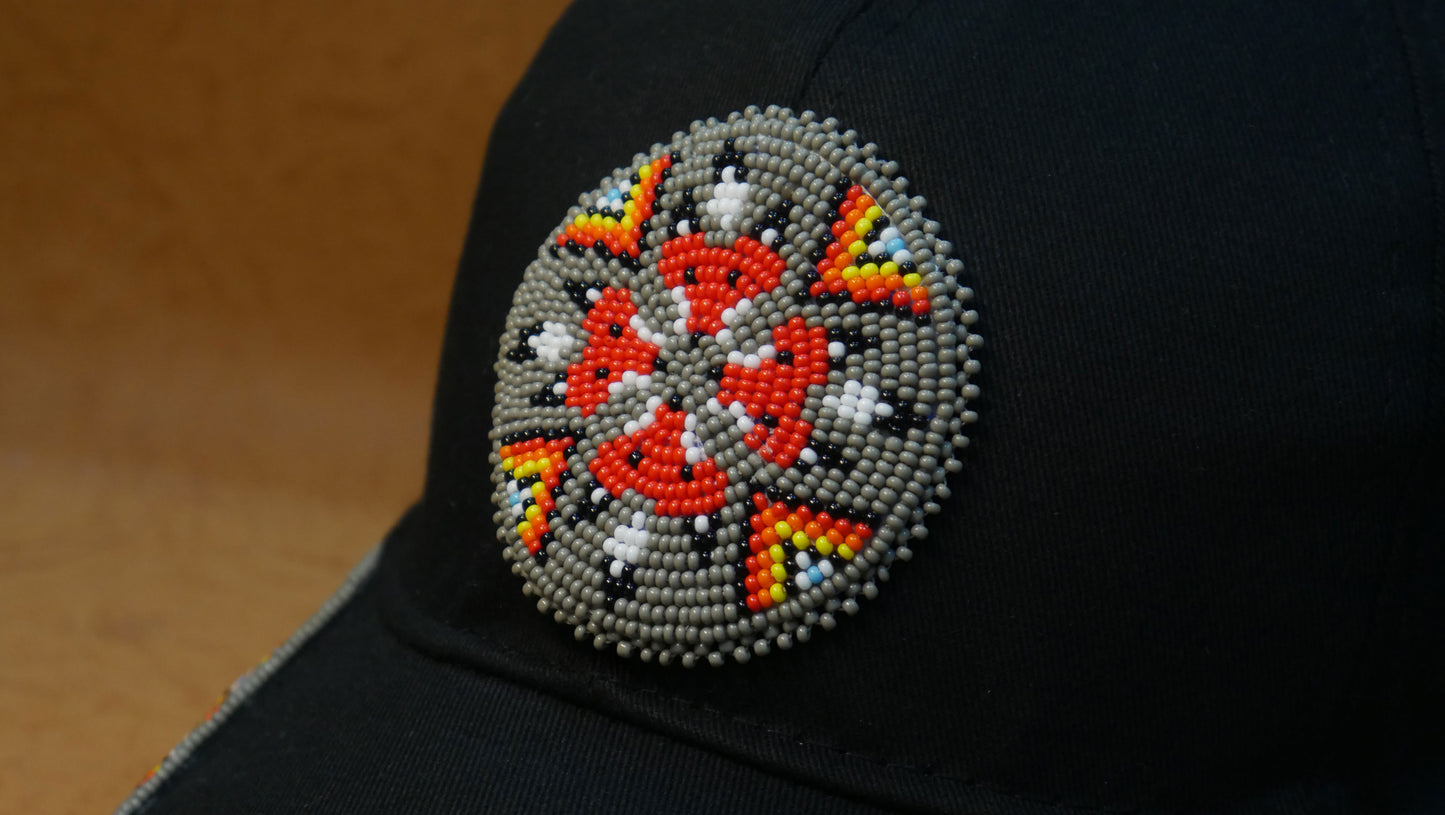 Native American Style Baseball Cap - Beaded Trucker Hat for Men