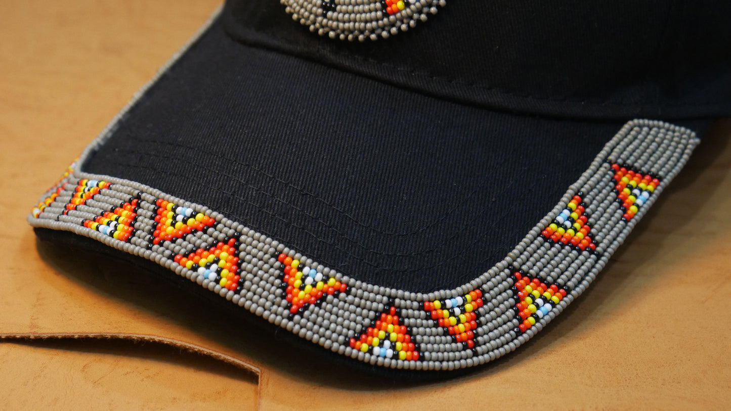 Native American Style Baseball Cap - Beaded Trucker Hat for Men