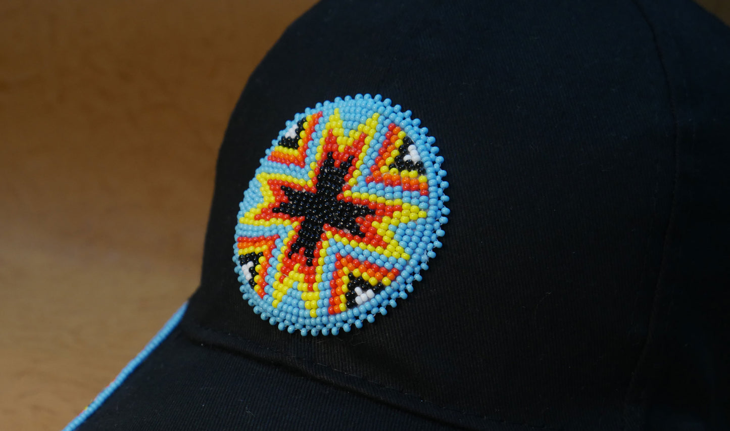 Native American Style Baseball Cap - Beaded Trucker Hat for Men