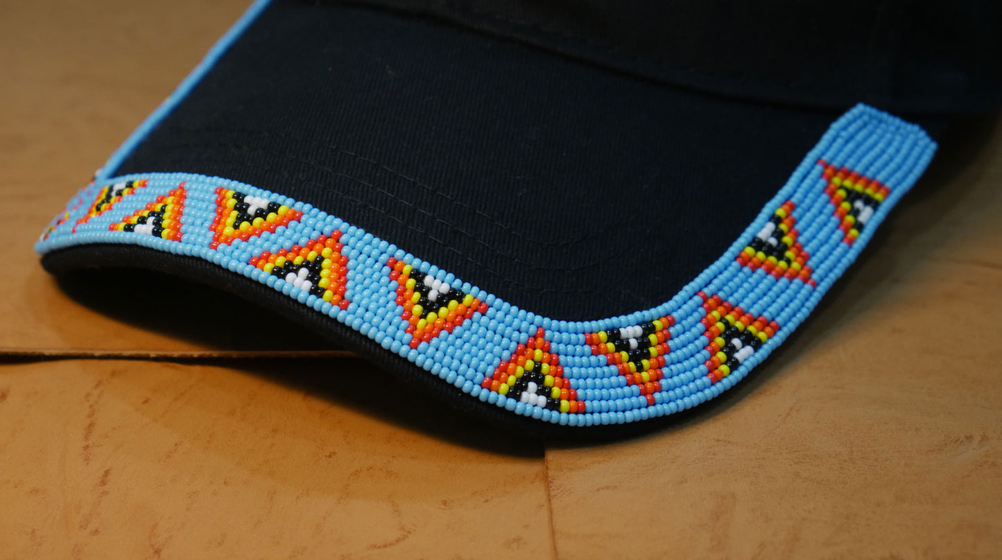 Native American Style Baseball Cap - Beaded Trucker Hat for Men