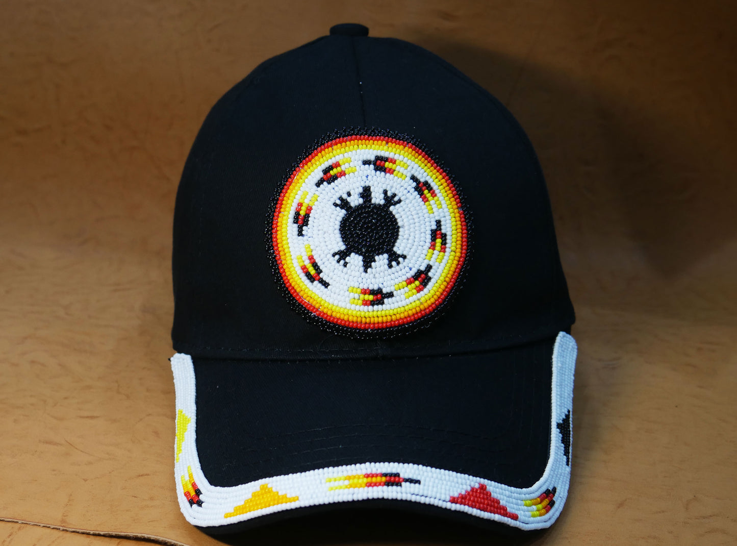 Native American Style Baseball Cap - Beaded Trucker Hat for Men