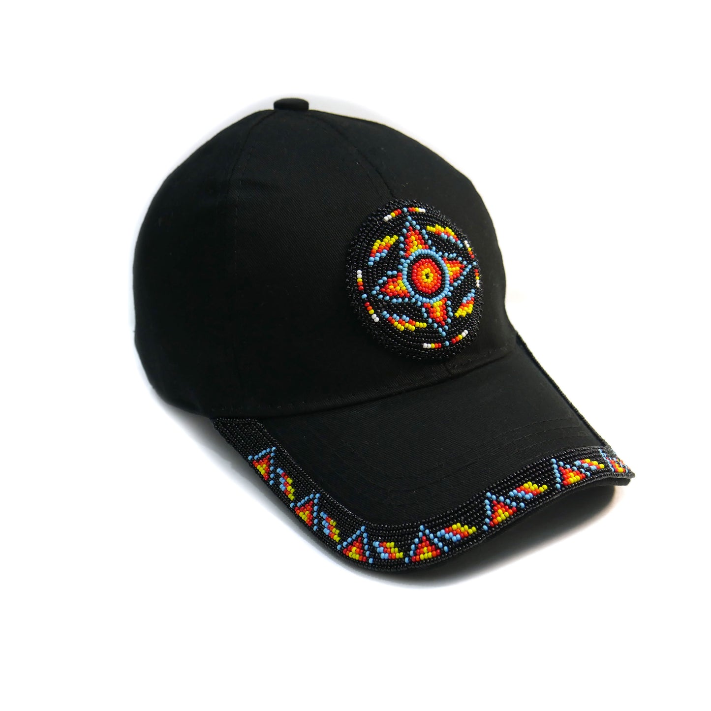 Native American Style Baseball Cap - Beaded Trucker Hat for Men
