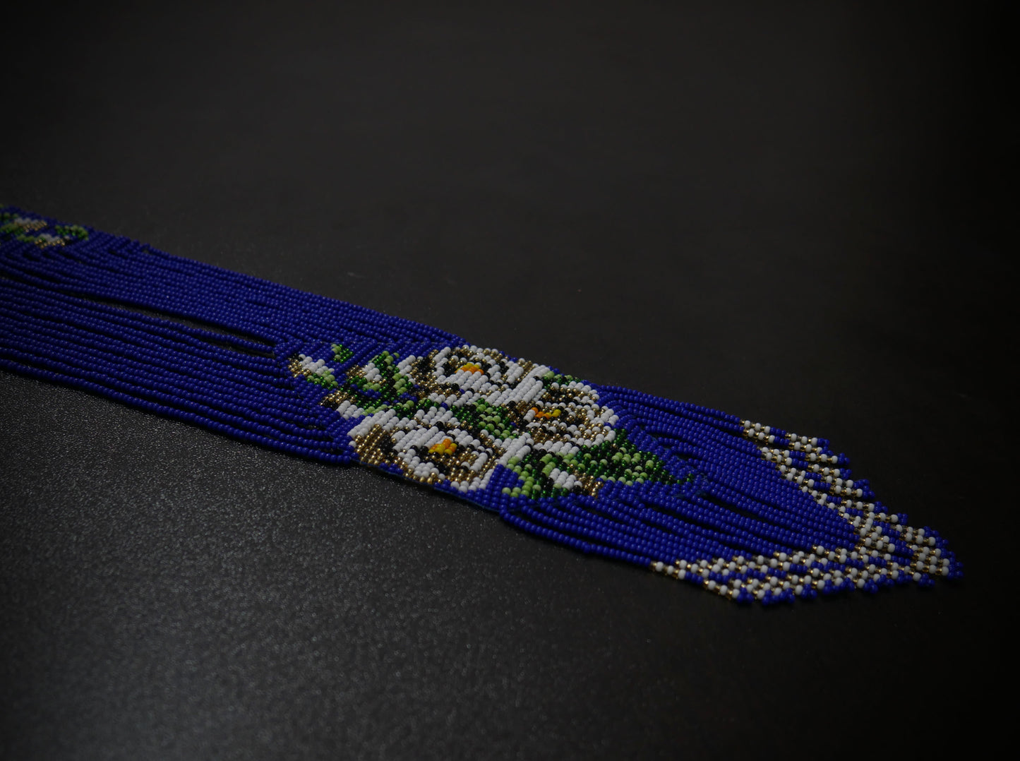 Blue Native American Beaded Necklace ( Handmade )