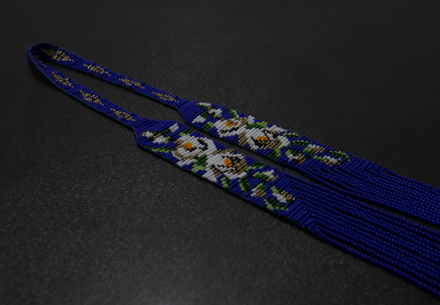 Blue Native American Beaded Necklace ( Handmade )